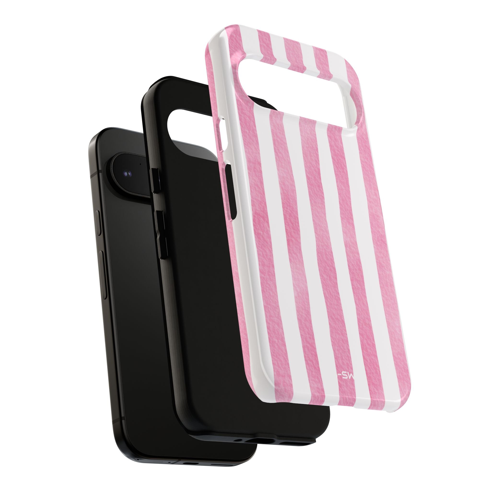 Pink Watercolor Stripes - Google Pixel Case