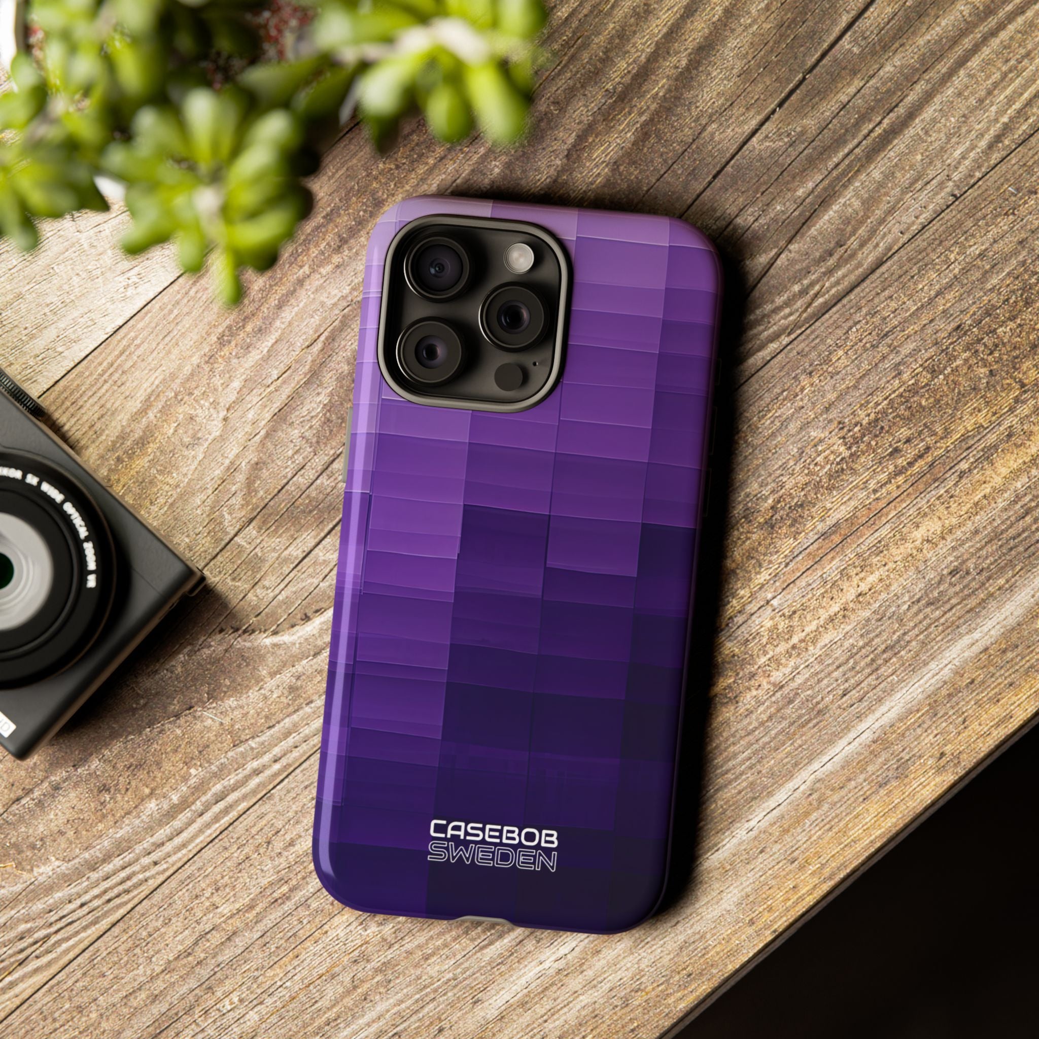 Purple Horizon Grid iPhone 15 - Tough
