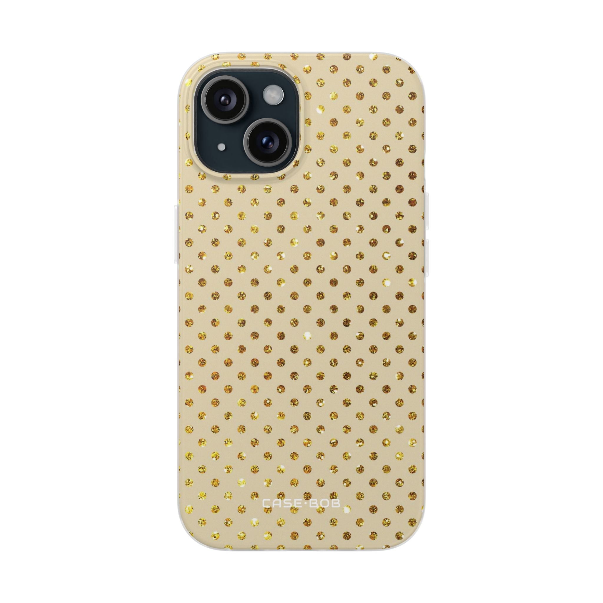 Gold Sparkle Grid iPhone 15 Case - Soft