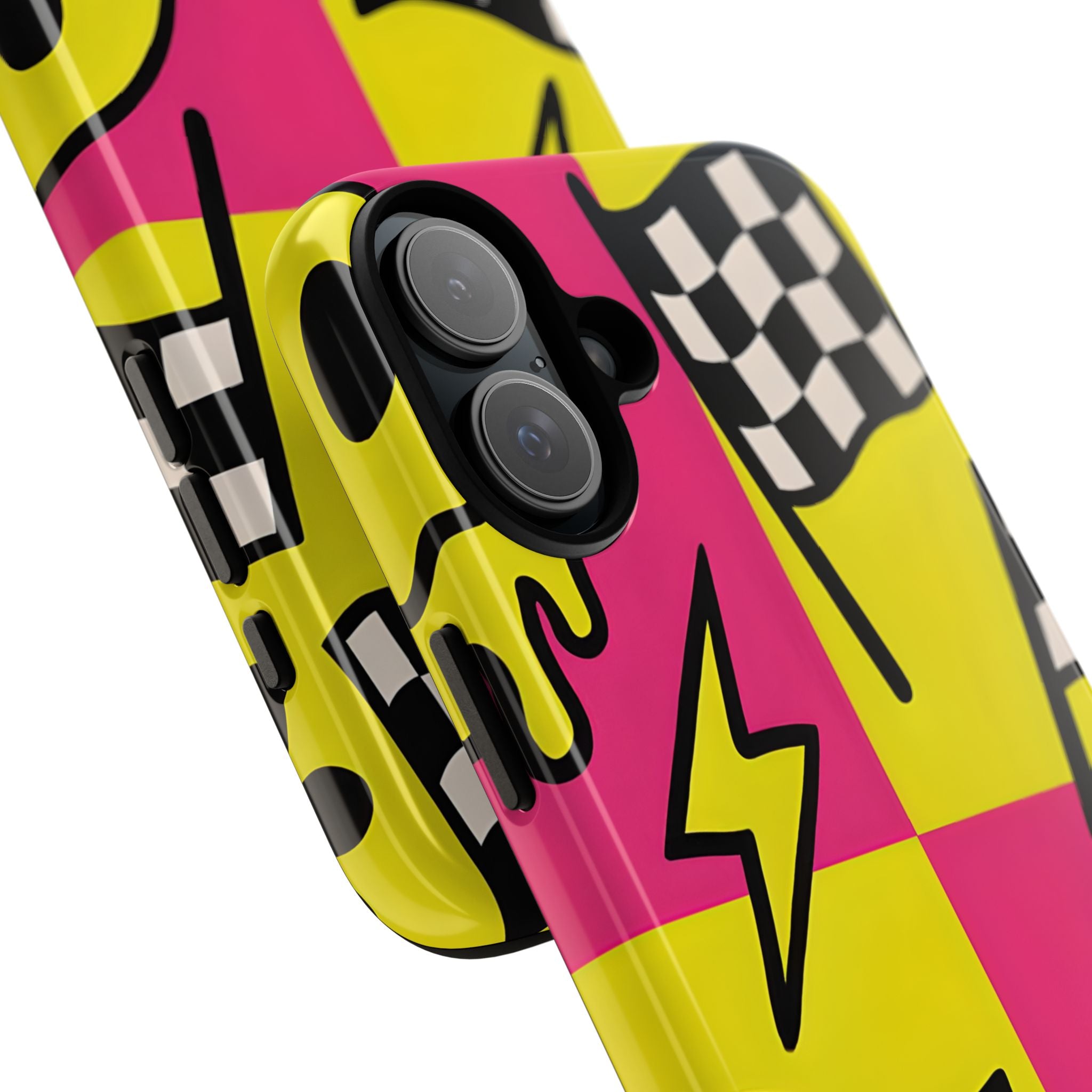 Vibrant Pop Art Smiling Faces and Lightning iPhone 16 - Tough