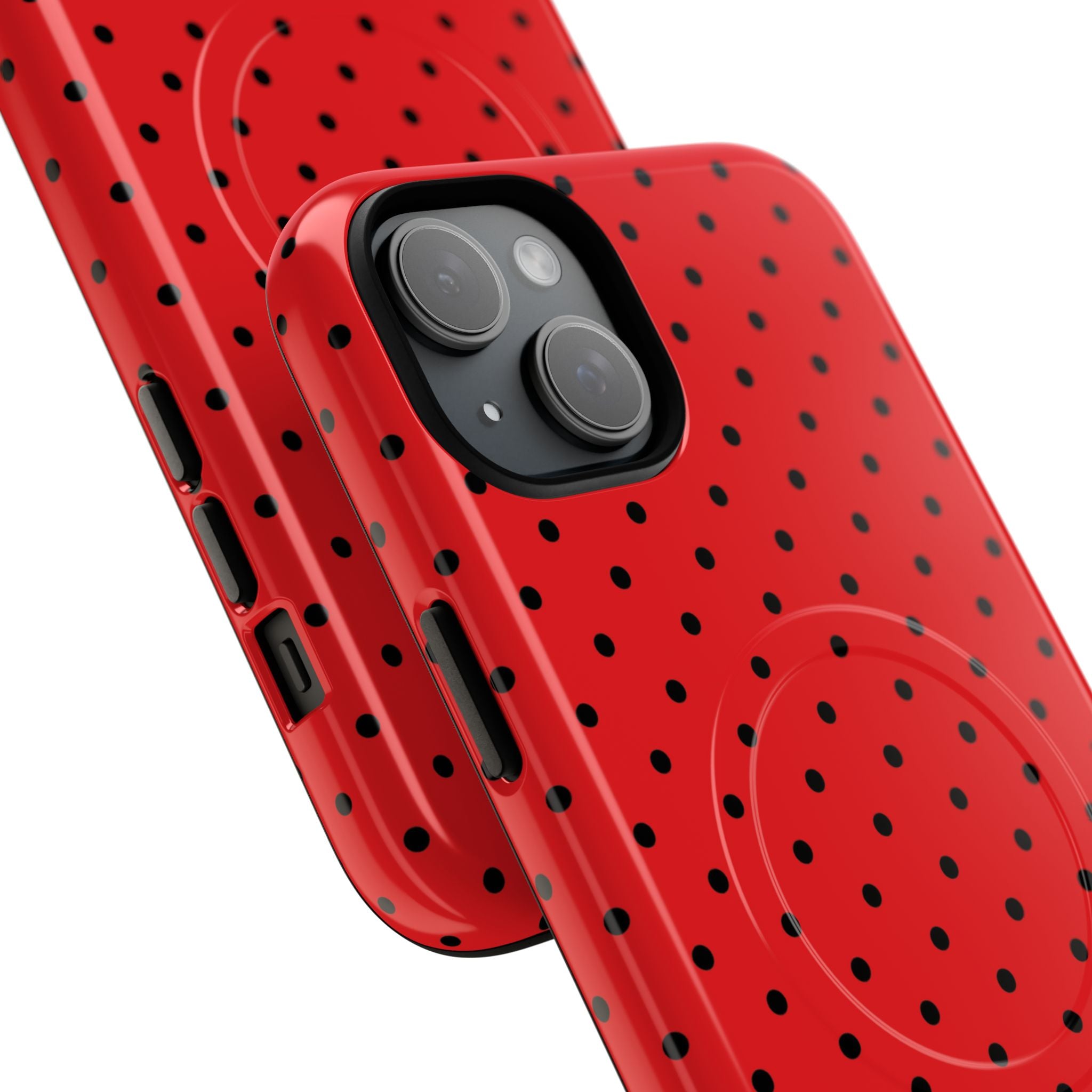 Crimson Dot Matrix iPhone 15 Plus Case - Tough+