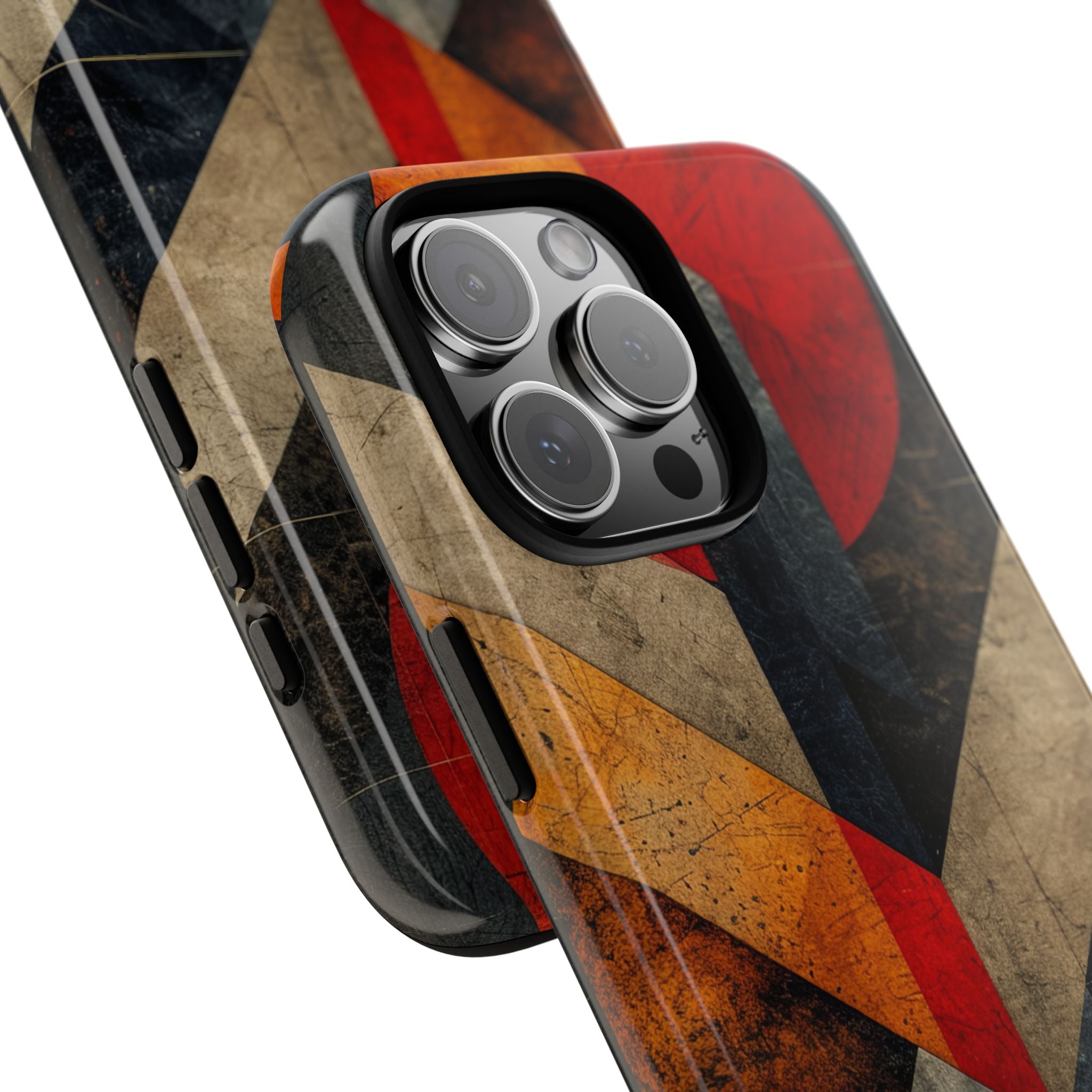 Crimson Circle Geometry iPhone 16 - Tough