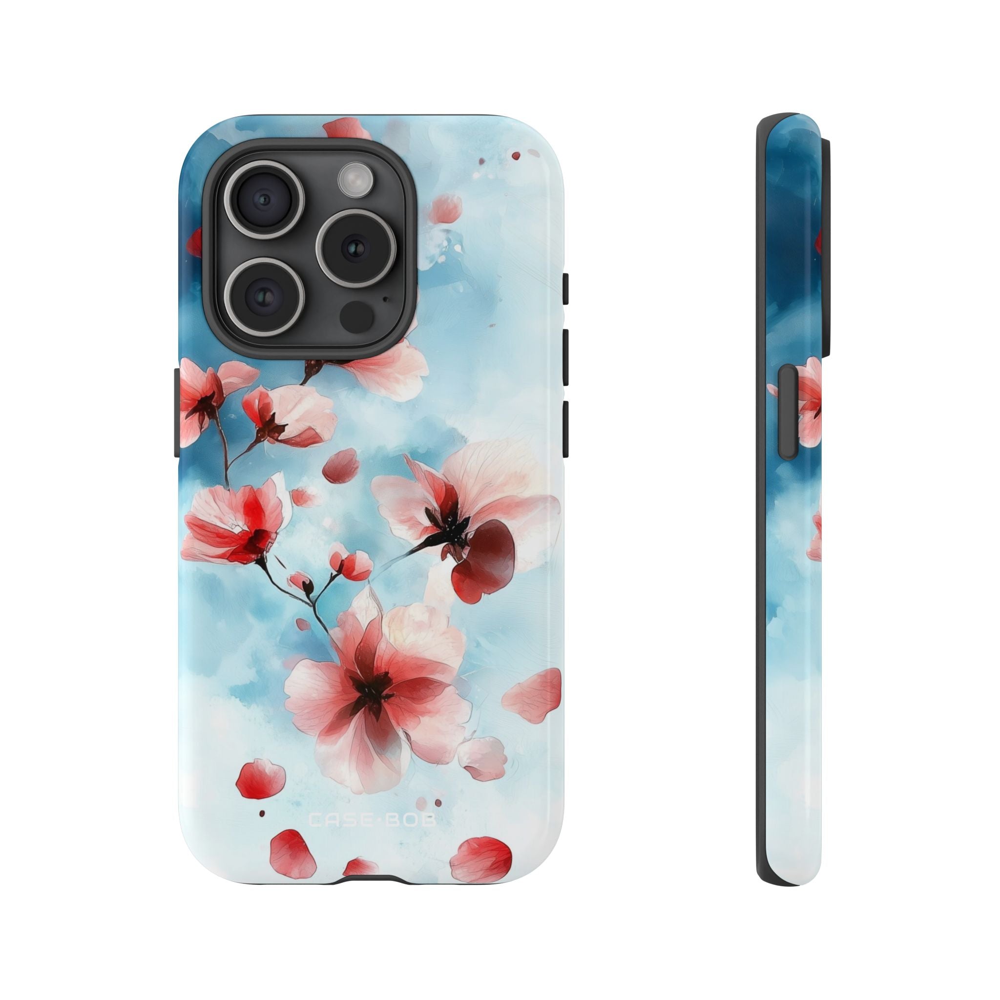 Pink Blossom Drift iPhone 15 Pro Case - Tough