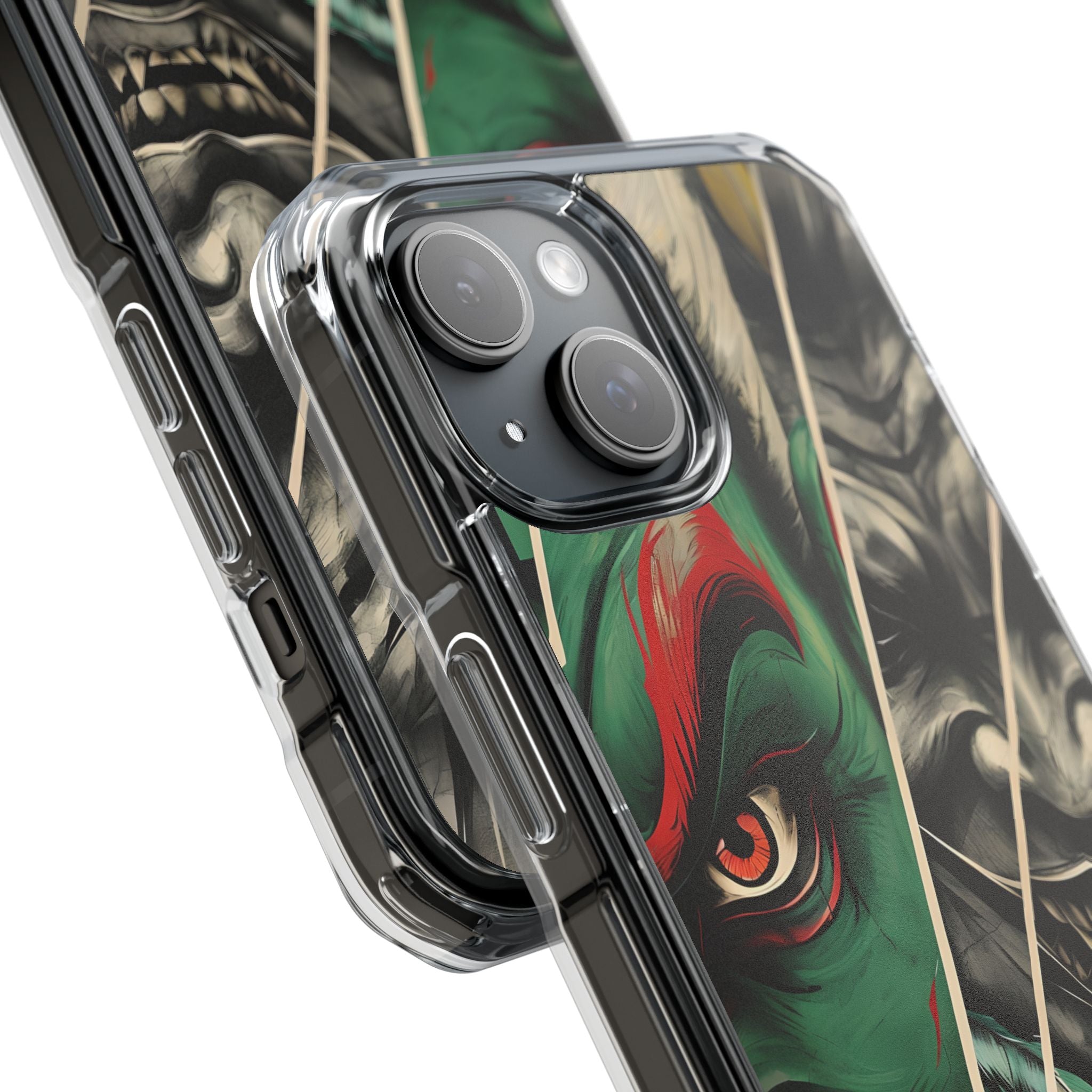 Striking Japanese Mask Art Vivid Colors iPhone 15 - Impact Clear+