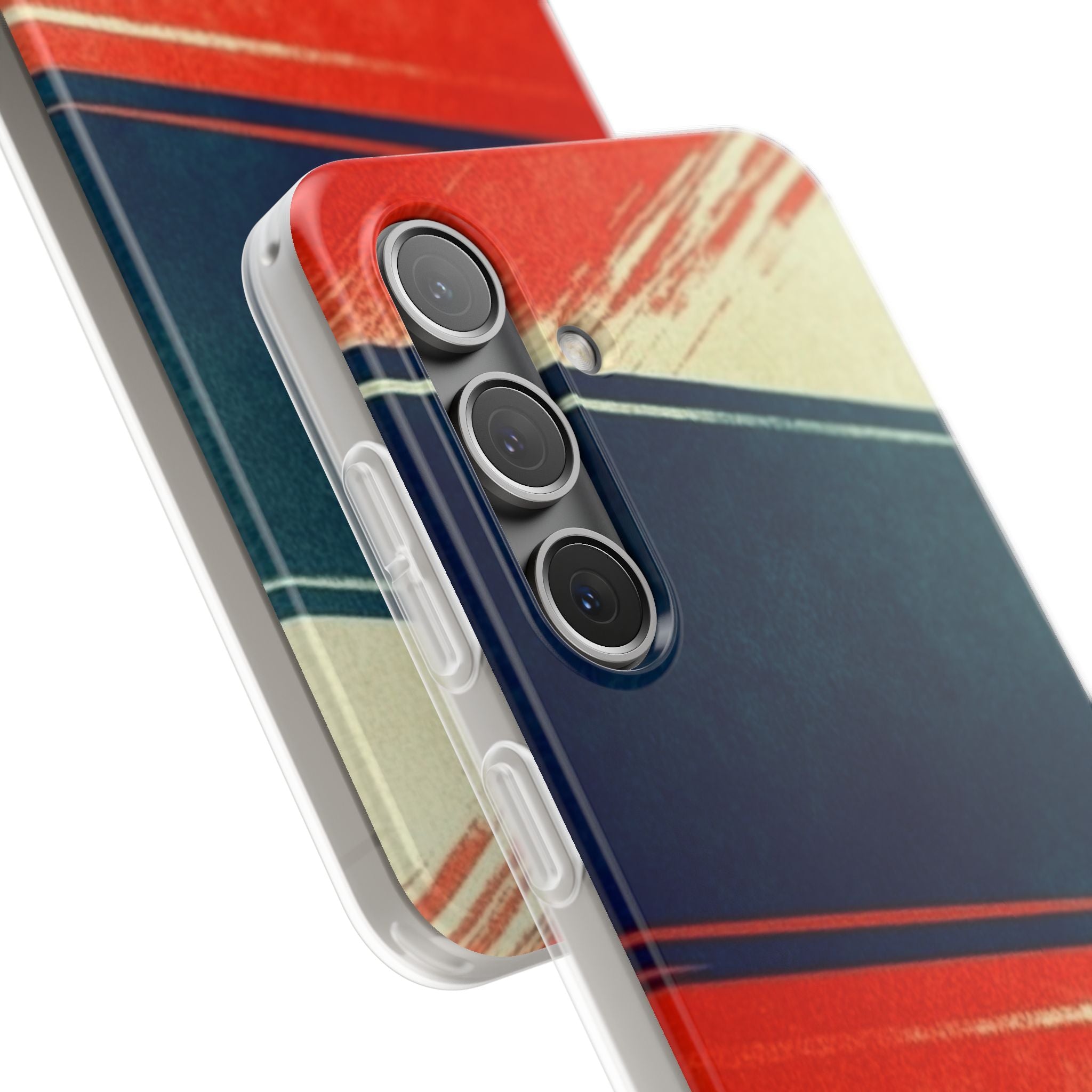 Blue Diagonal Motion Samsung S24 Case - Soft