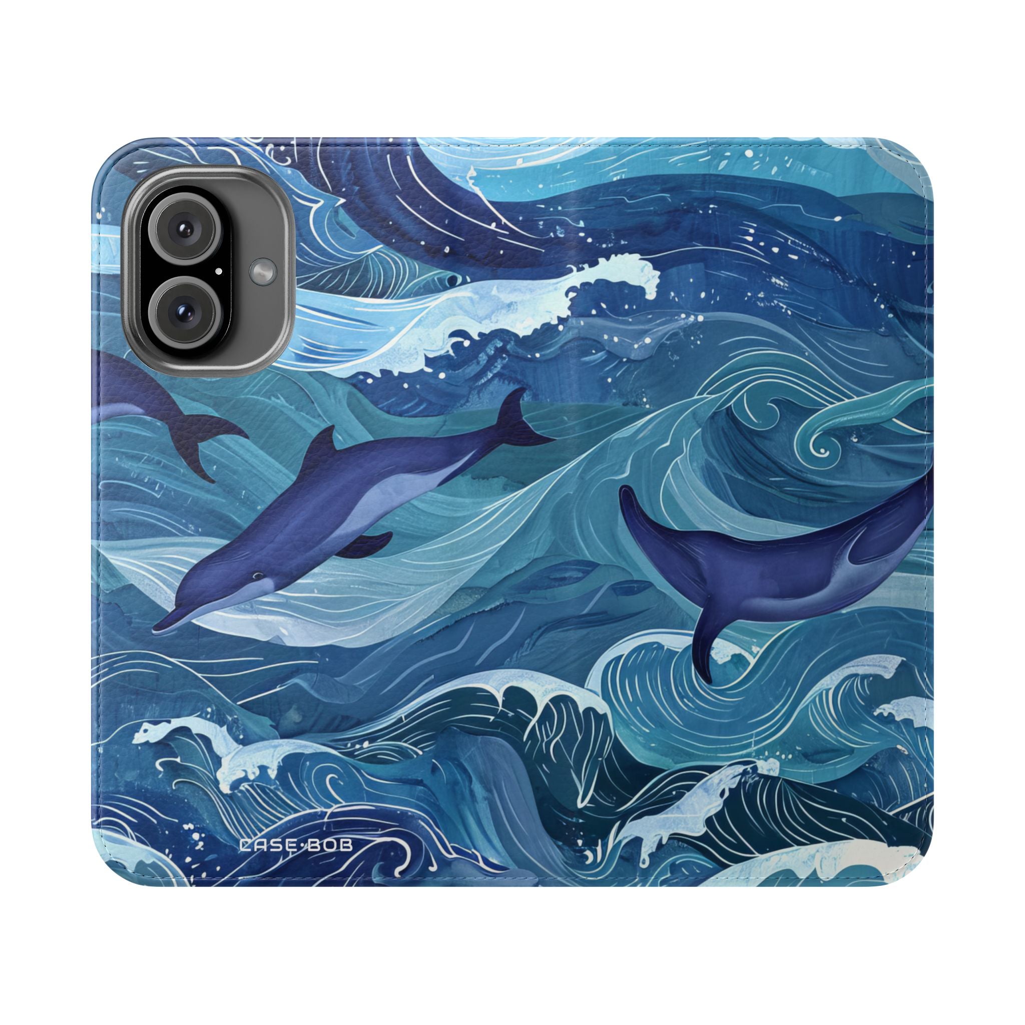 Dolphin Wave Dance - iPhone 16 Case - Wallet