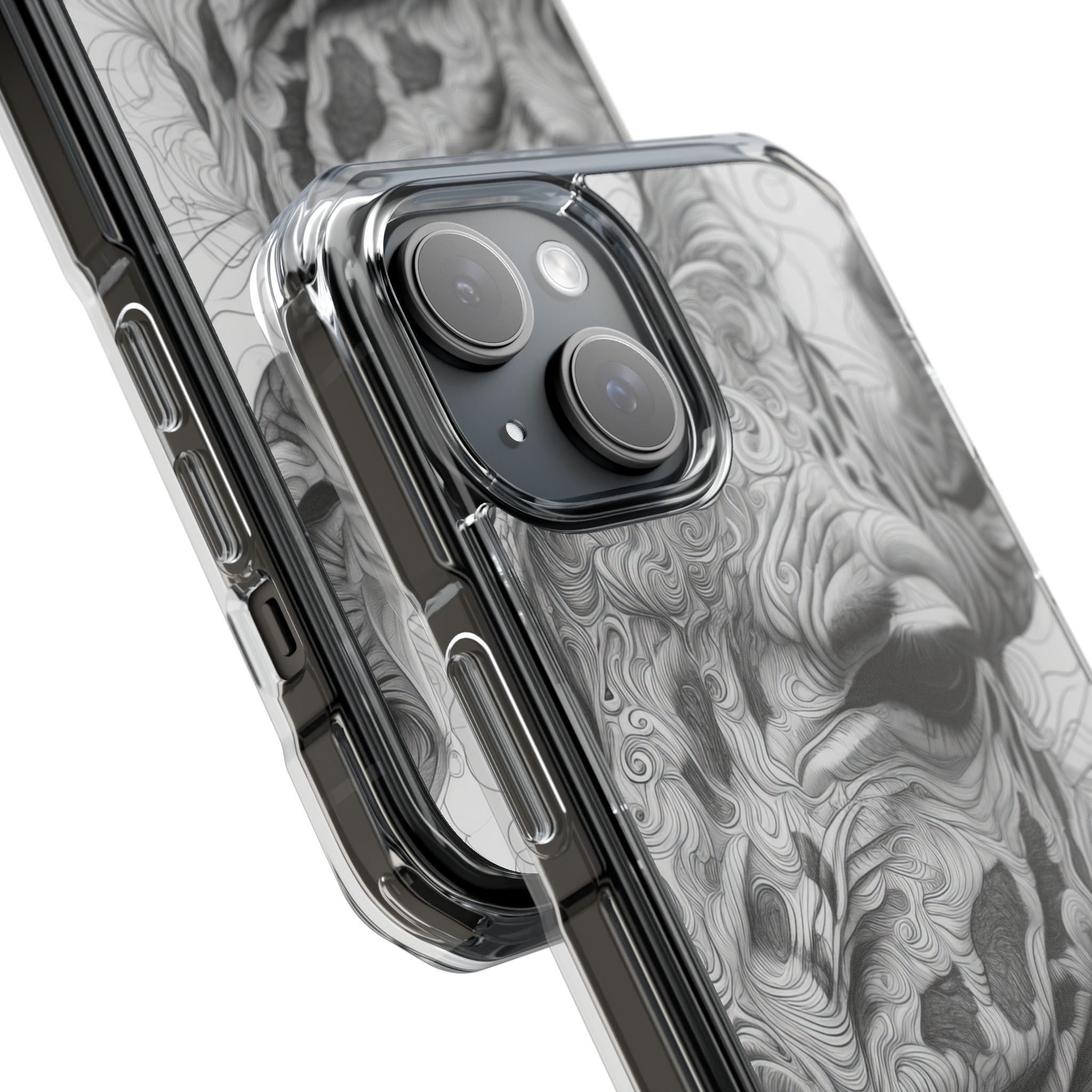 Swirling Giraffe Art iPhone 15 - Impact Clear+