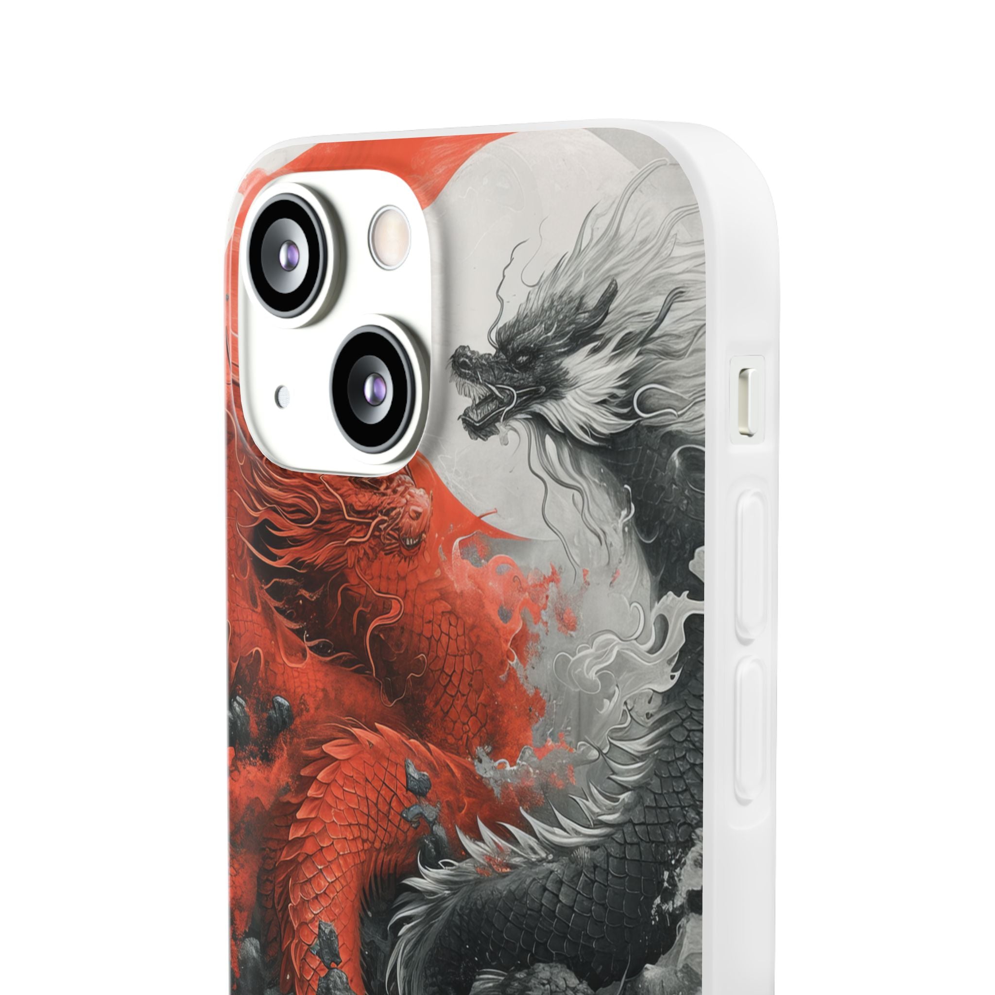 Twin Dragons Crimson iPhone 13 mini Case - Soft