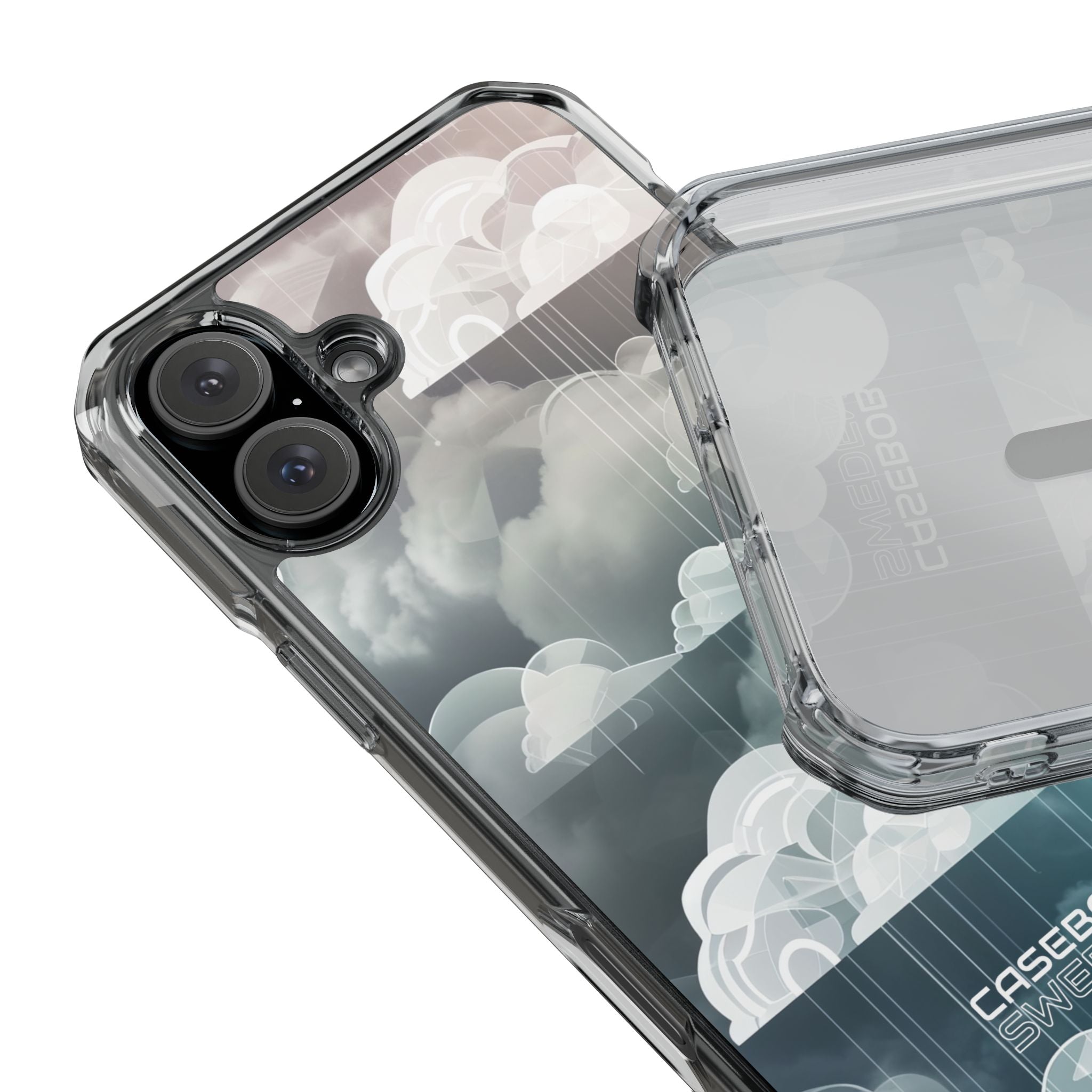 Silver Dream Clouds iPhone 16 - Impact Clear+