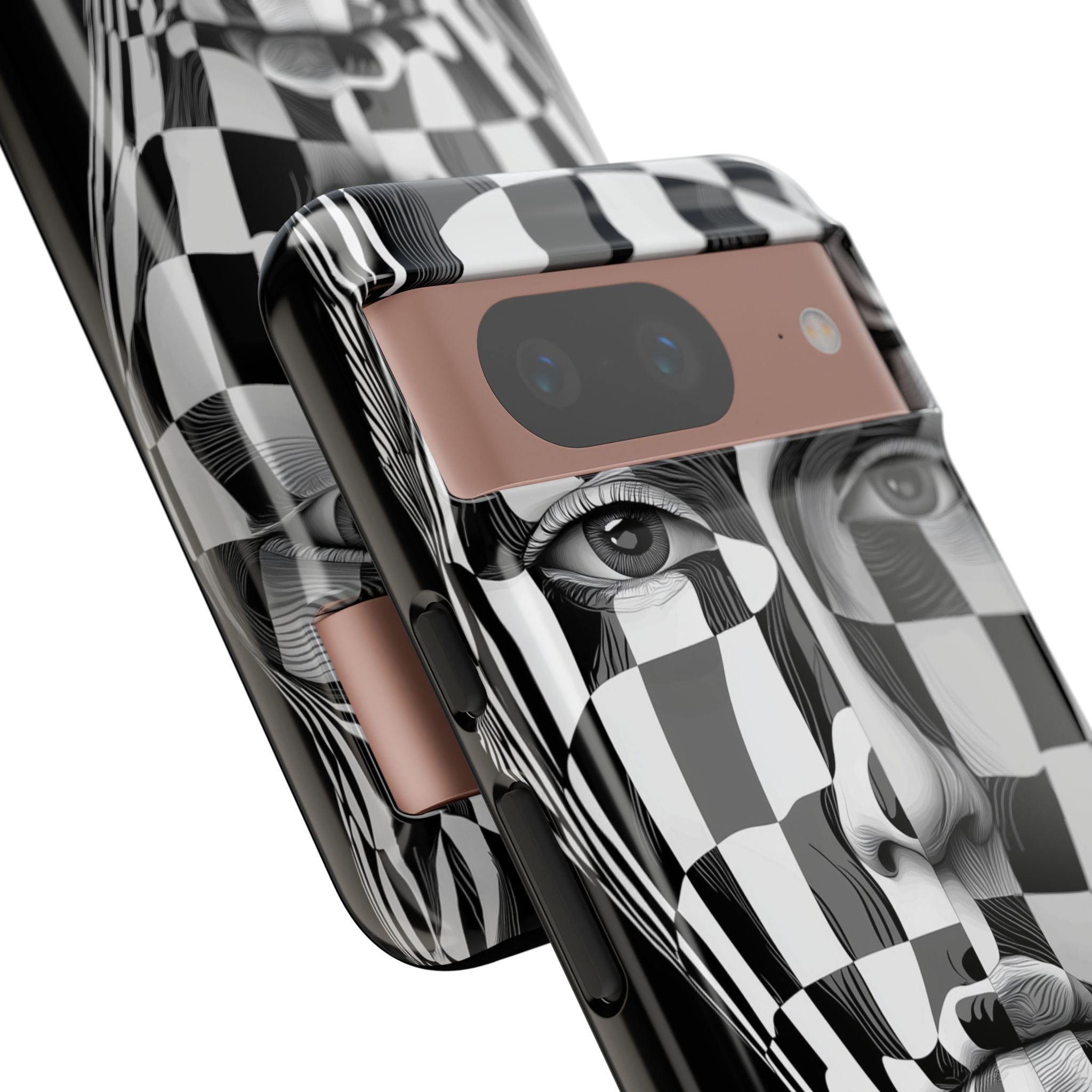 Checkered Face Google Pixel 8 Case - Tough