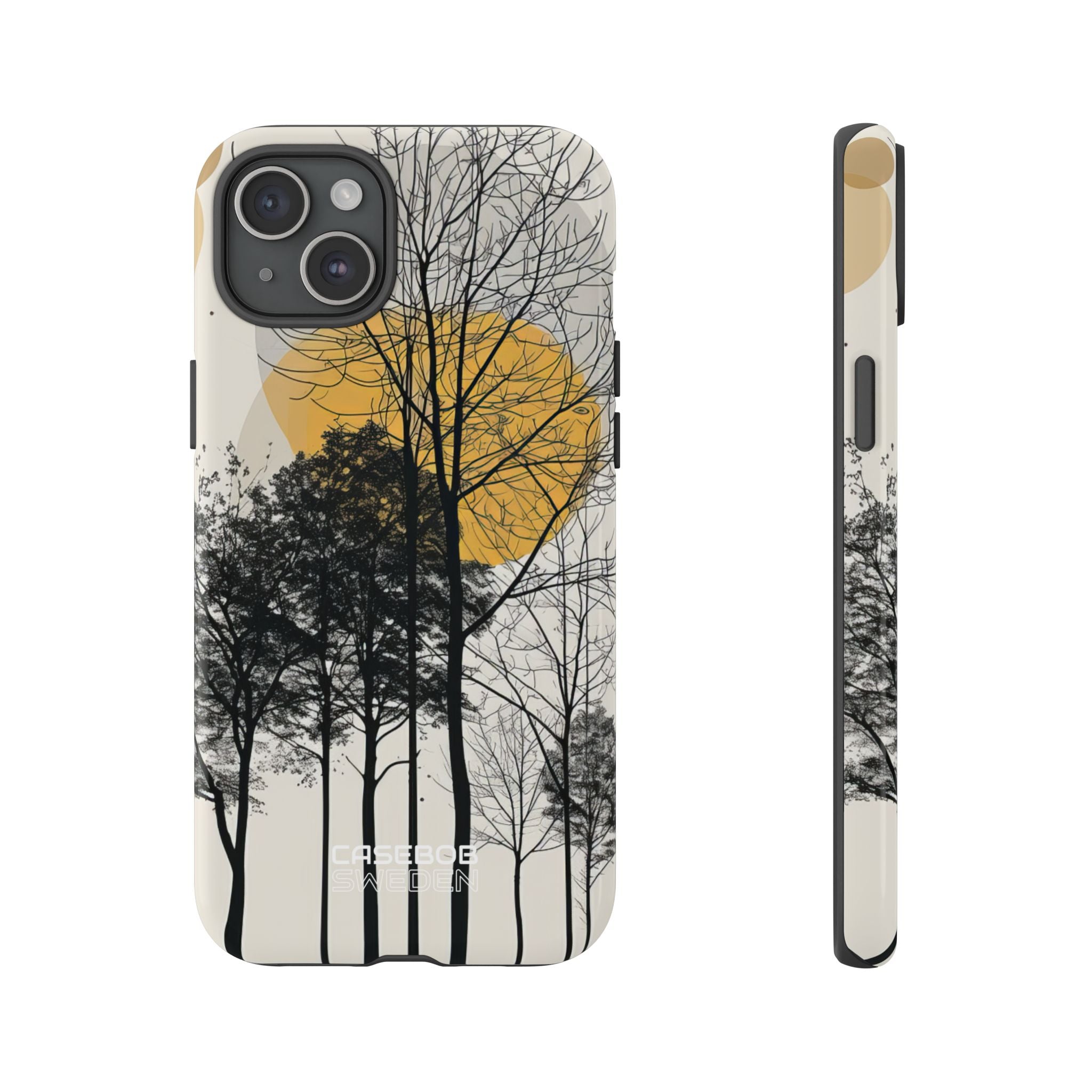 Sagome dorate della foresta iPhone 15 - Tough