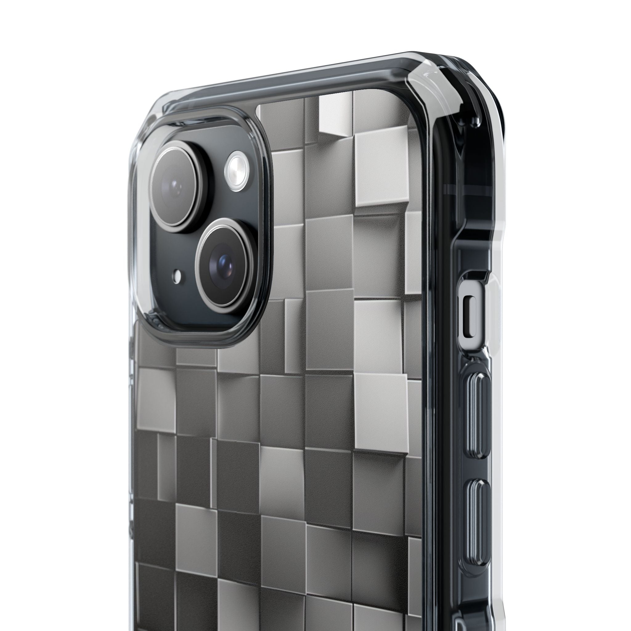 Monochrome Cube Depth iPhone 15 - Impact Clear+