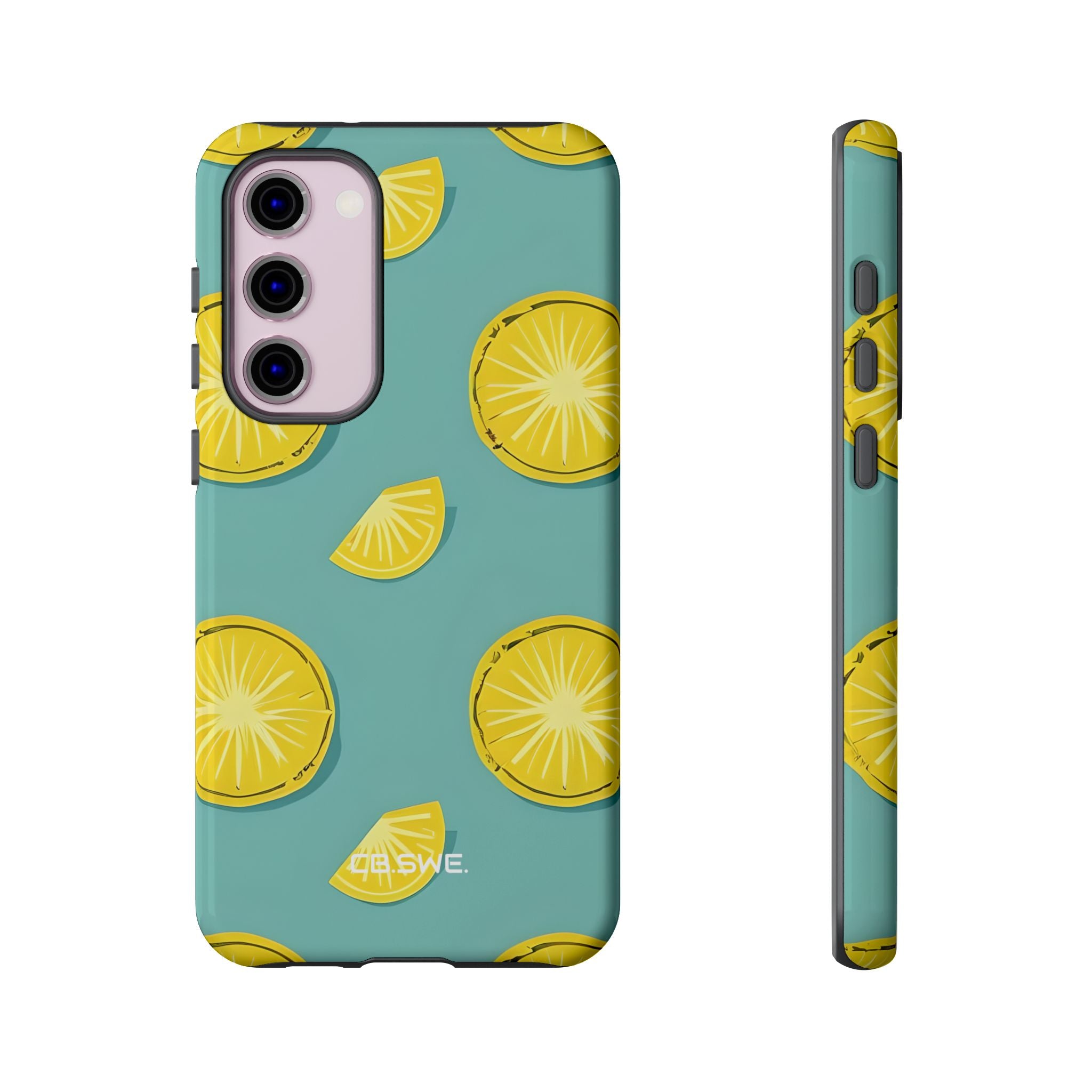 Bright Yellow Pineapple Slice on Teal Samsung S23 - Tough