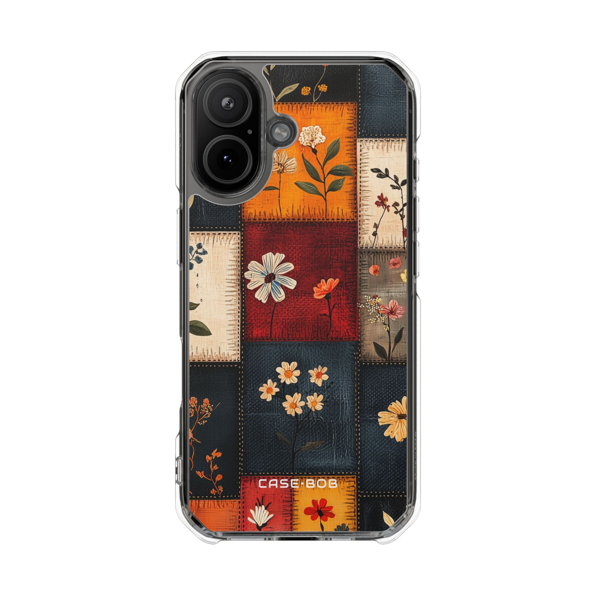 Quilted Blooms Navy iPhone 17 Case - Impact
