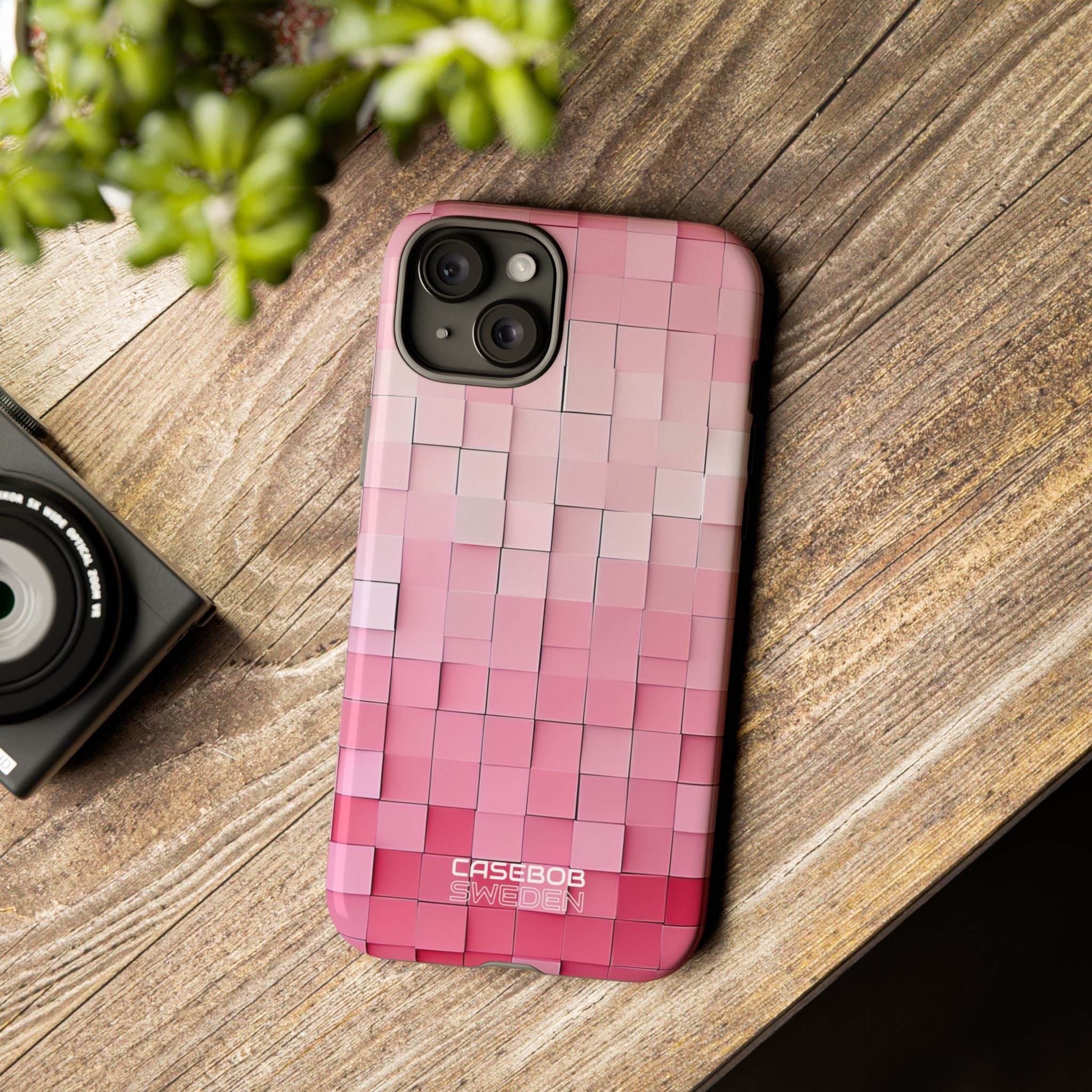 Bagliore a mosaico rosa iPhone 15 - Tough
