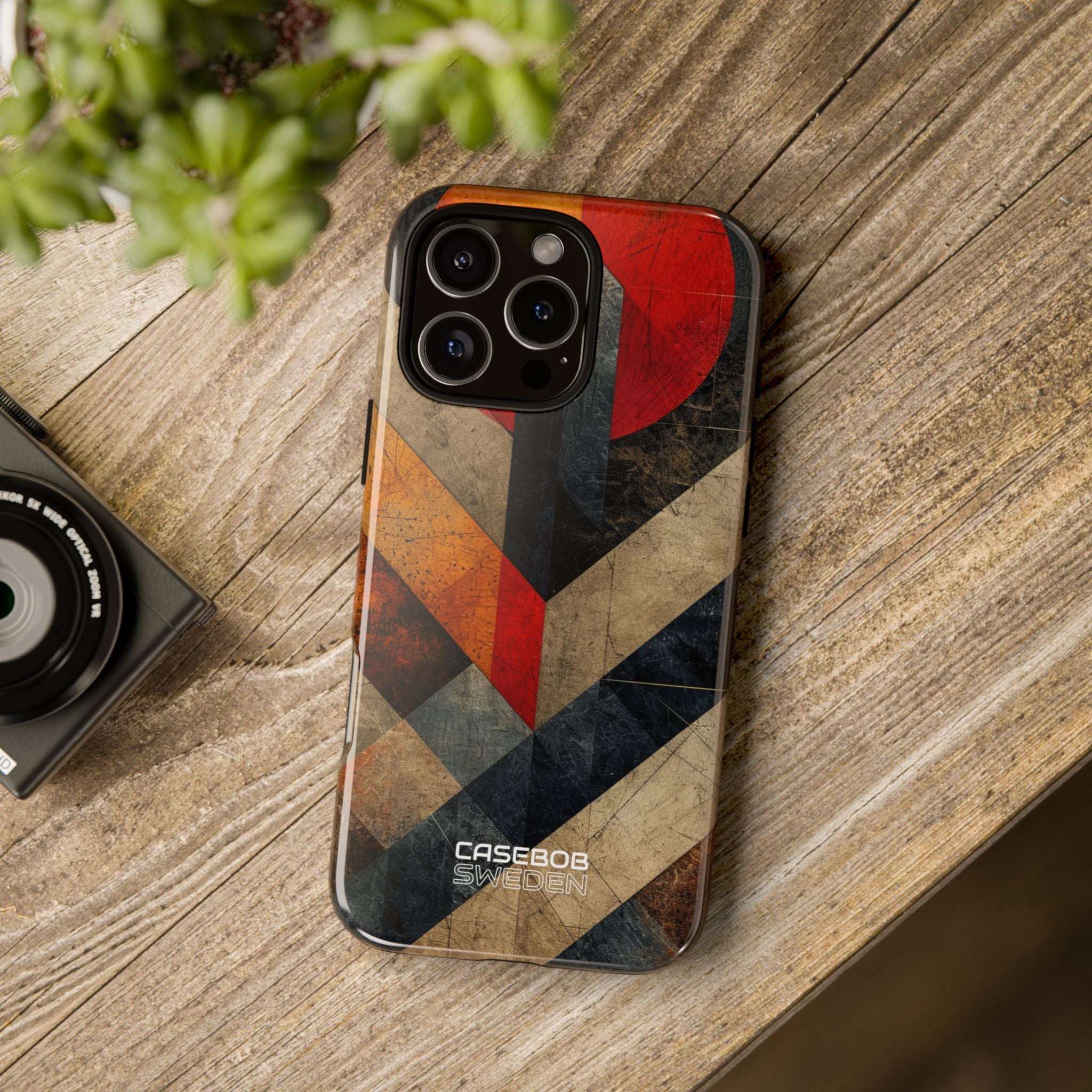 Crimson Circle Geometry iPhone 16 - Tough