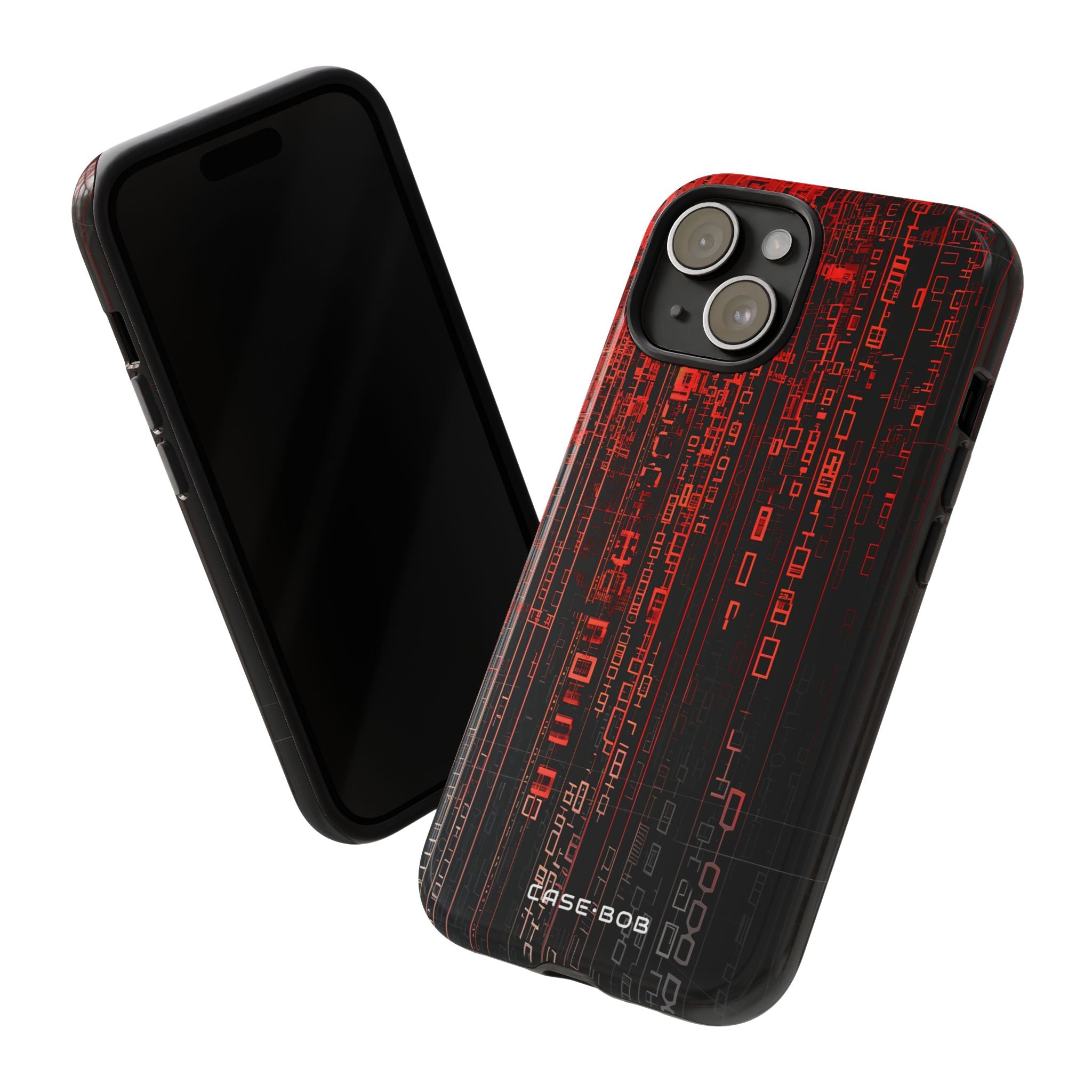 Crimson Glyphs iPhone 15 Case - Tough