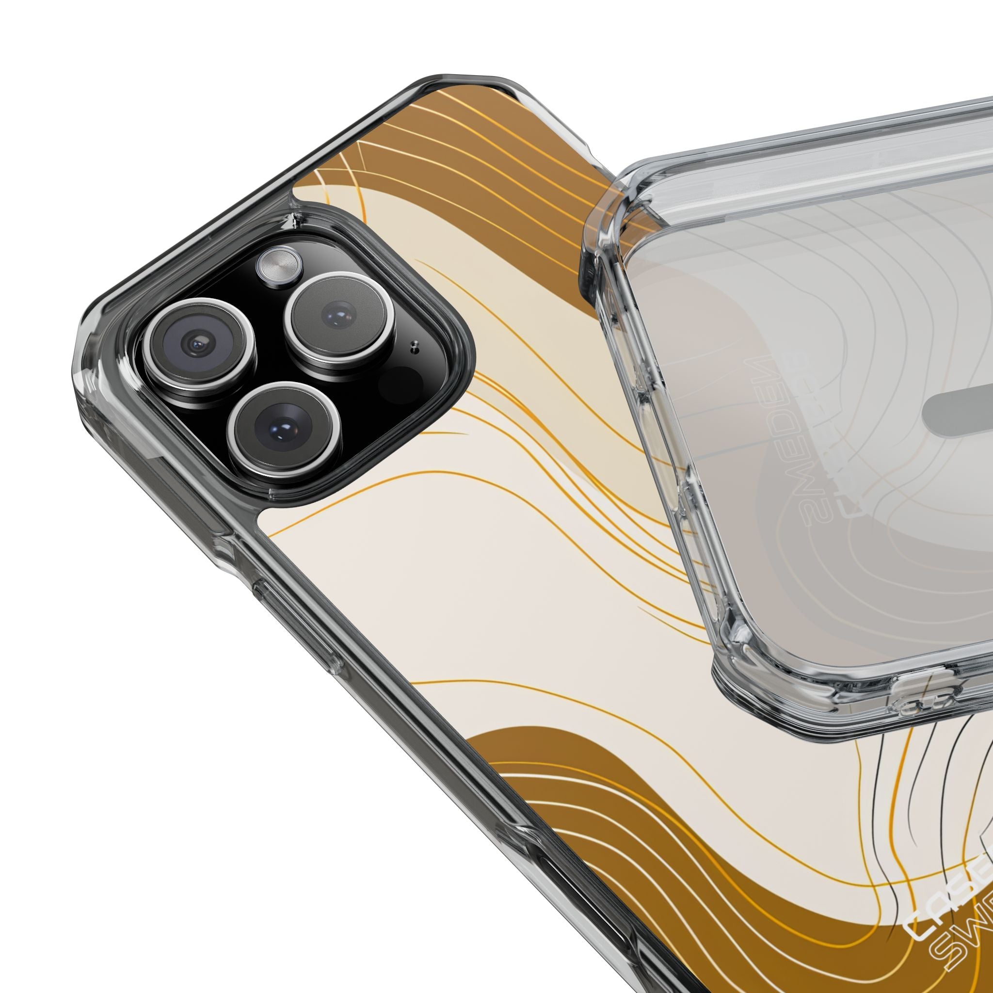 Golden Flow Lines iPhone 16 - Impact Clear+