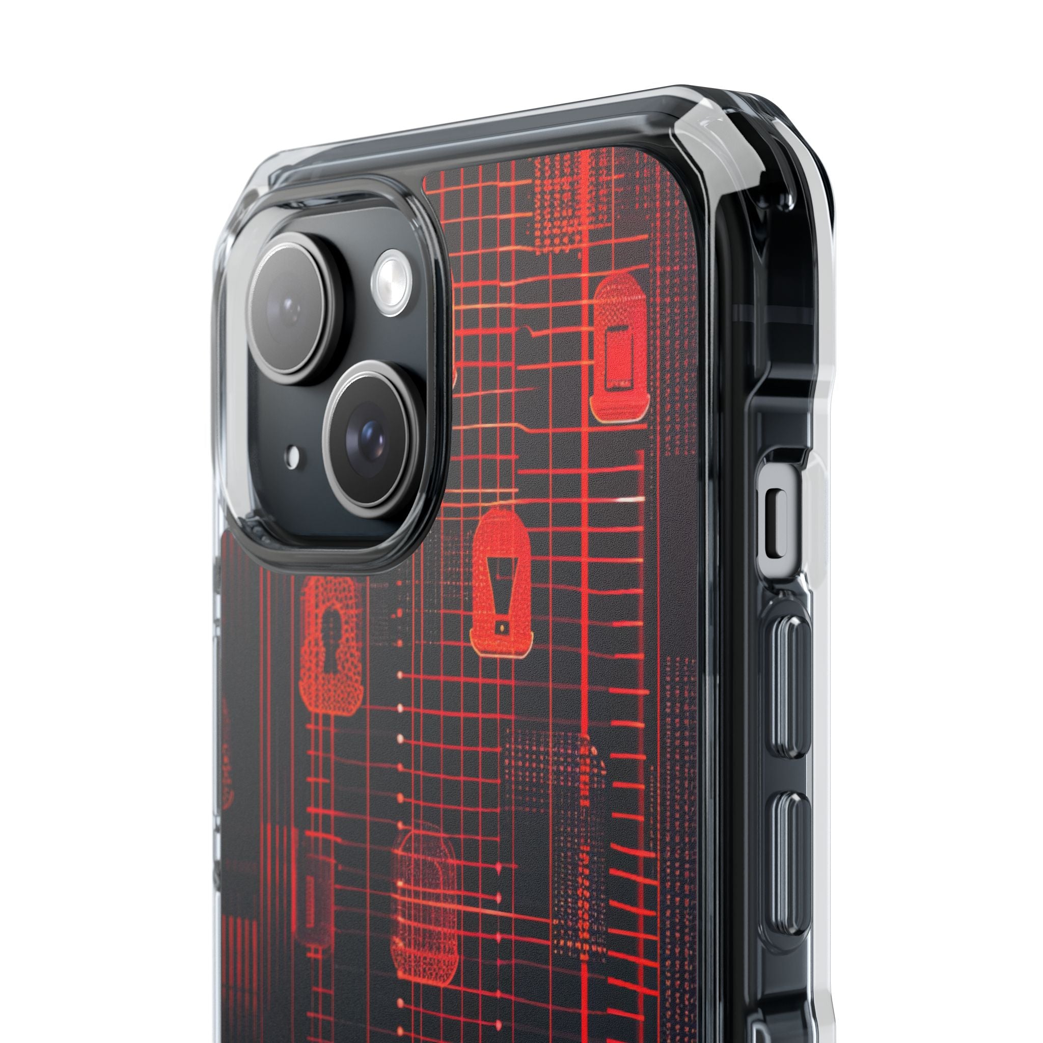 Cyber Locks Grid iPhone 15 - Impact Clear+