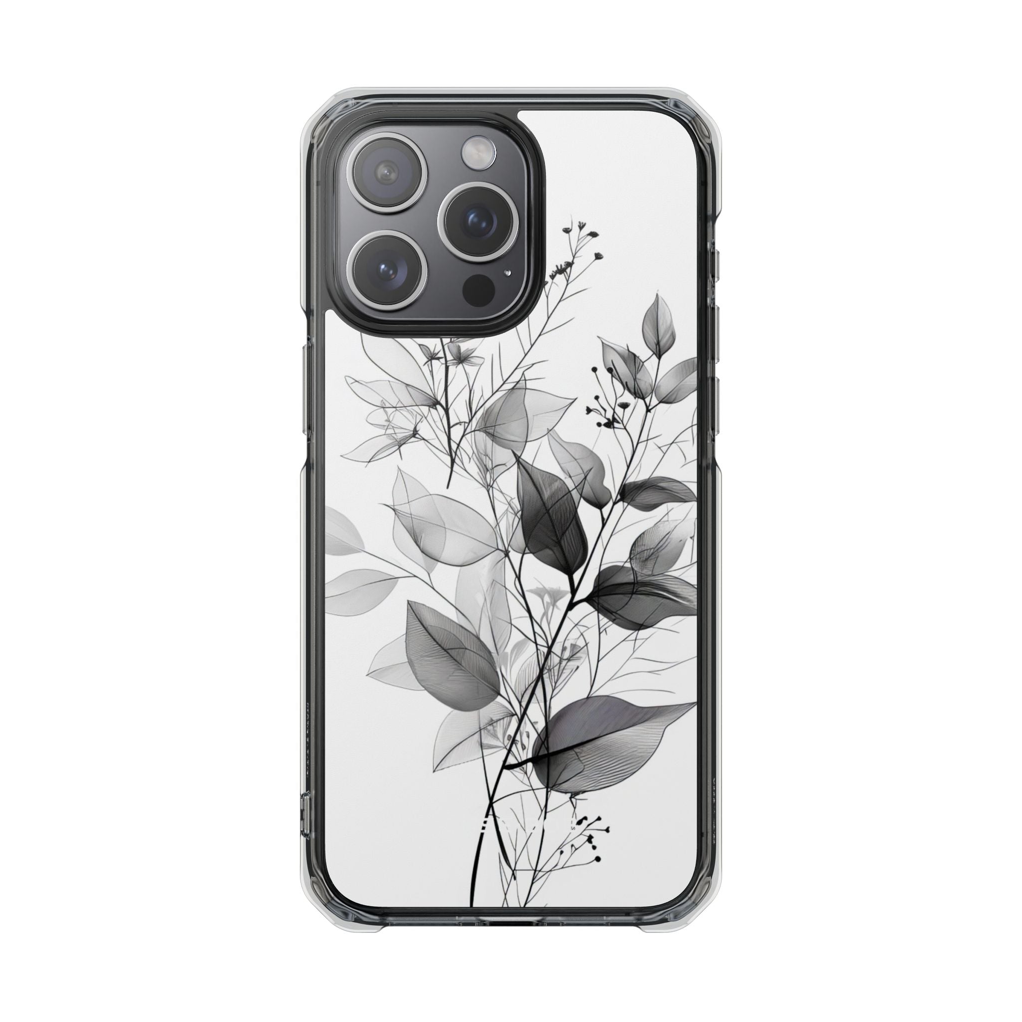 Veined Leaves Gray iPhone 15 Pro Max Case - Impact