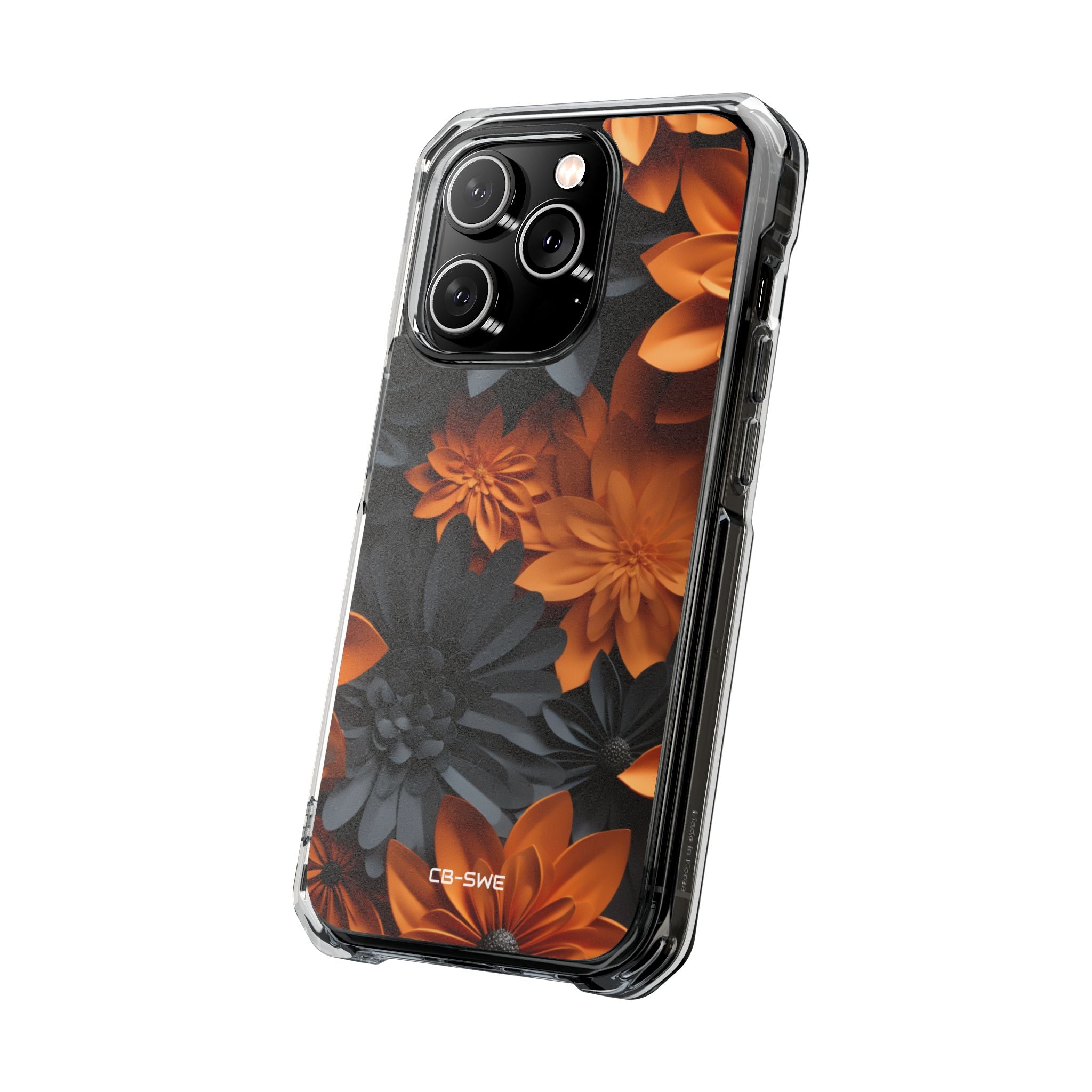 Graphical Orange Florals iPhone Case - Impact