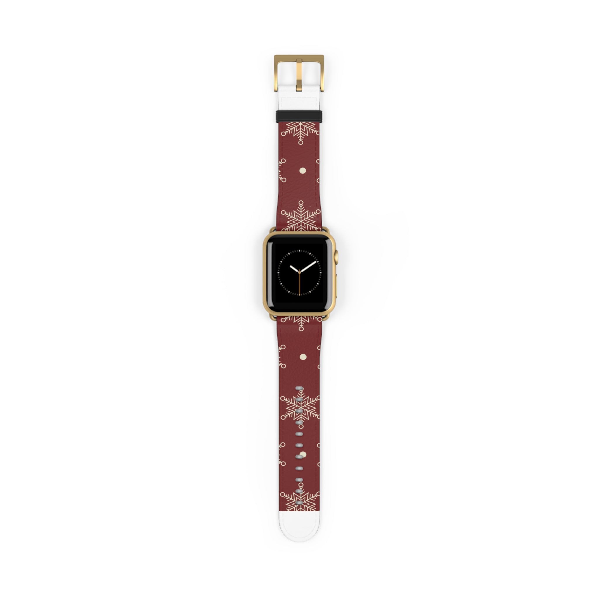 Cream Snowflakes Crimson - Watch Band