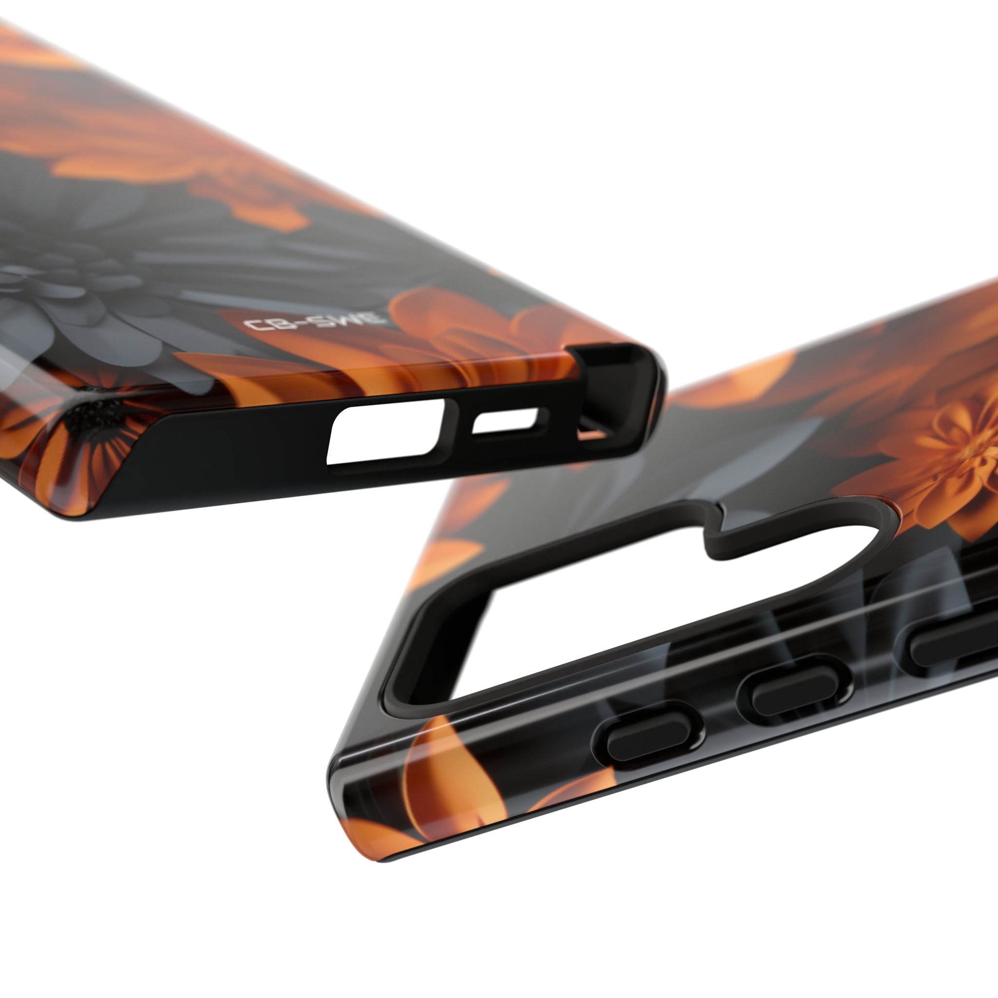 Graphical Orange Florals - Samsung Case