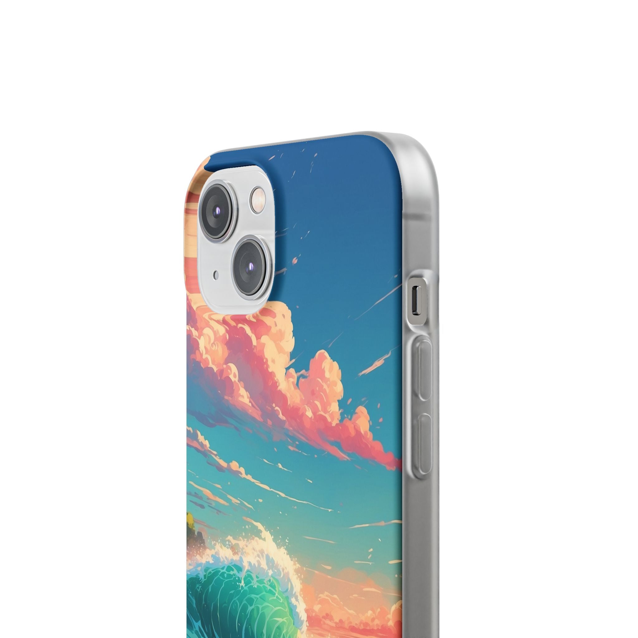 Turquoise Curl iPhone 14 Case - Soft