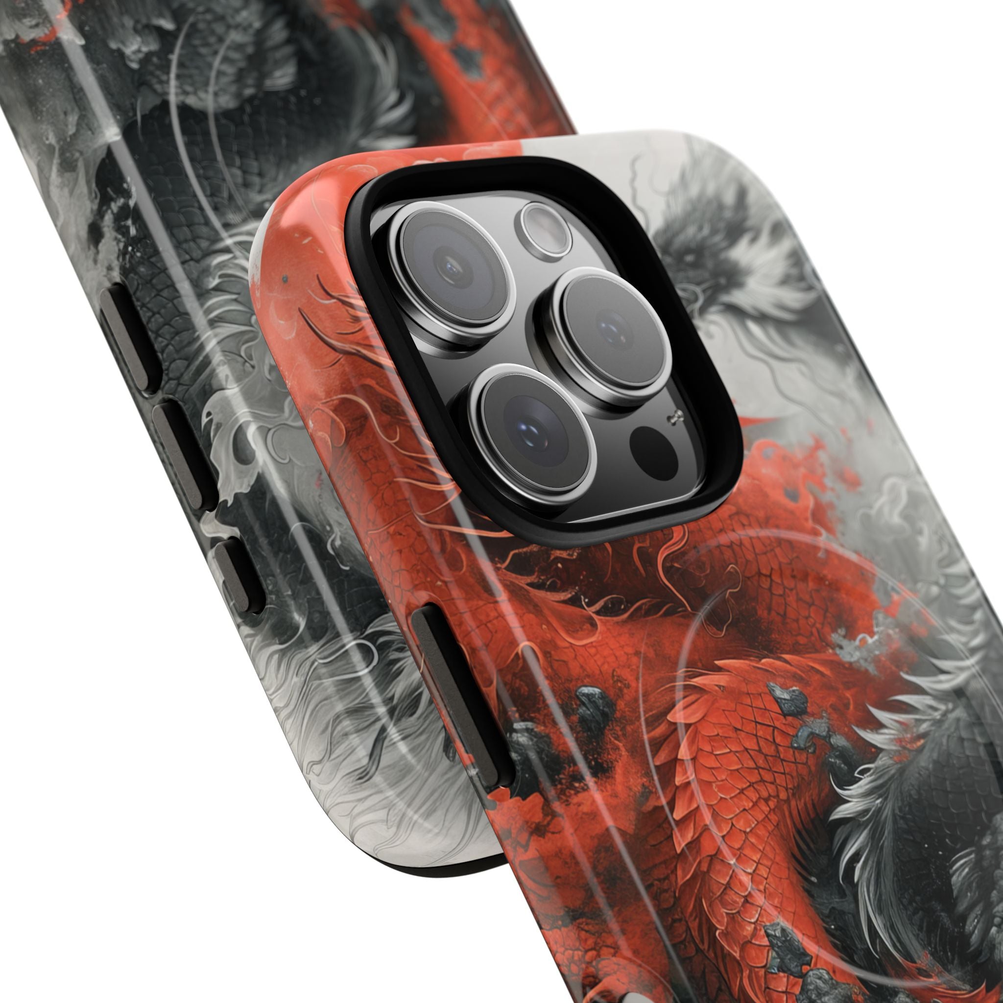 Twin Dragons Crimson iPhone 16 Pro Case - Tough+