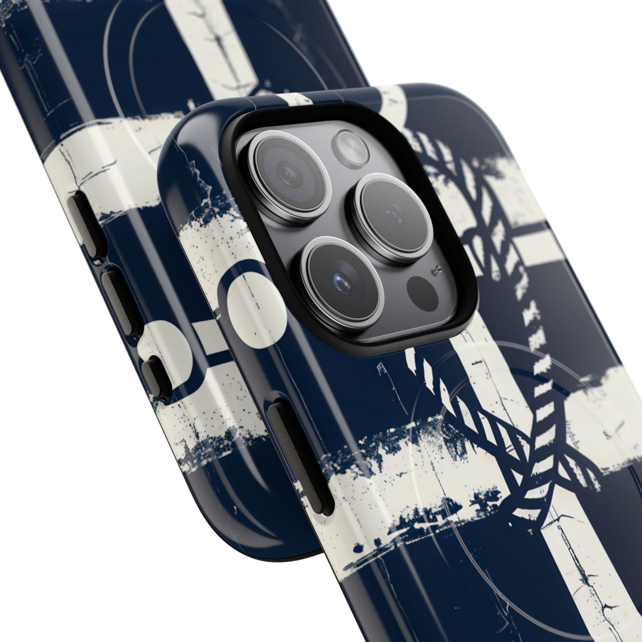 Navy Anchor Stripes iPhone 15 - Tough+