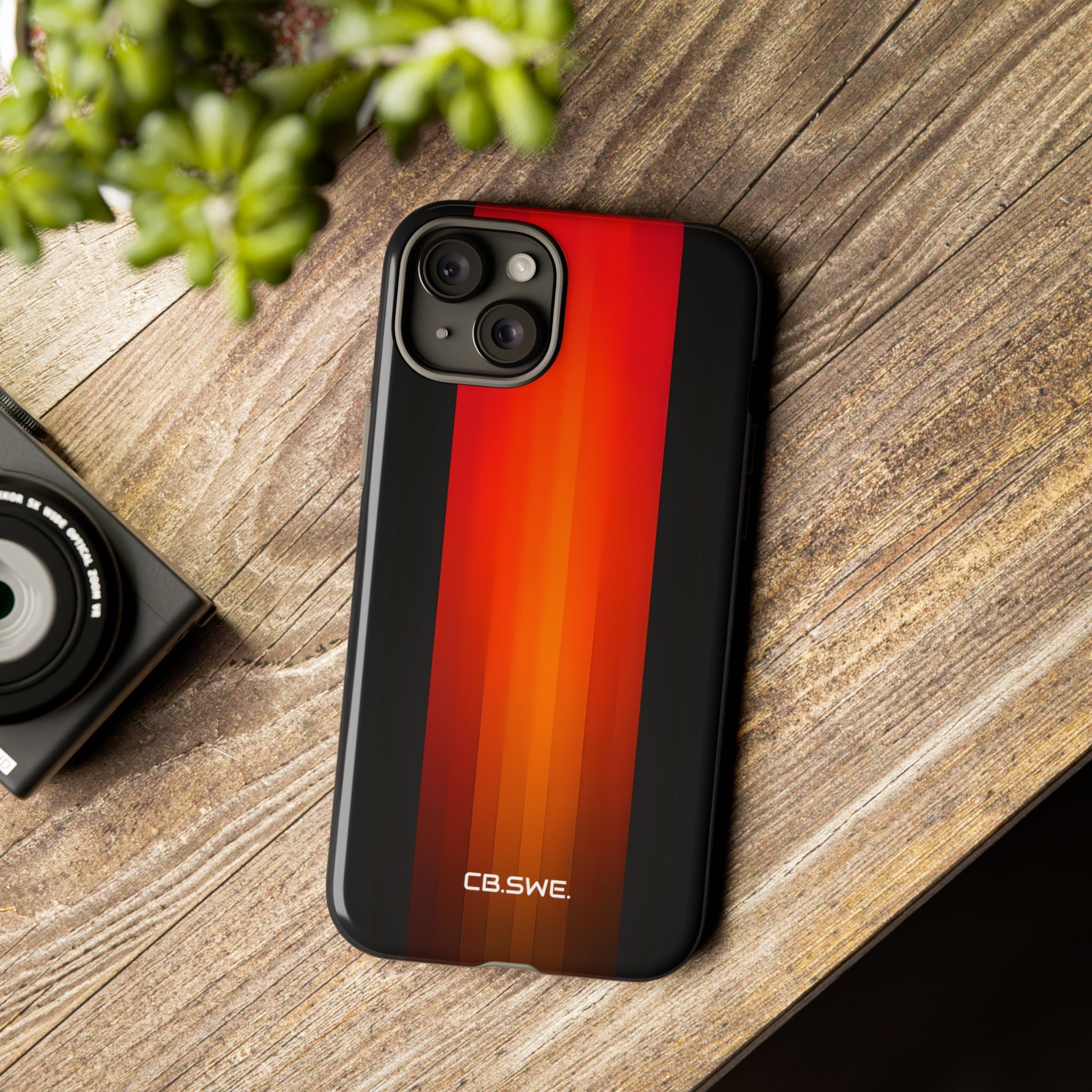Vibrant Red to Black Gradient Minimalist Phone iPhone 15 - Tough