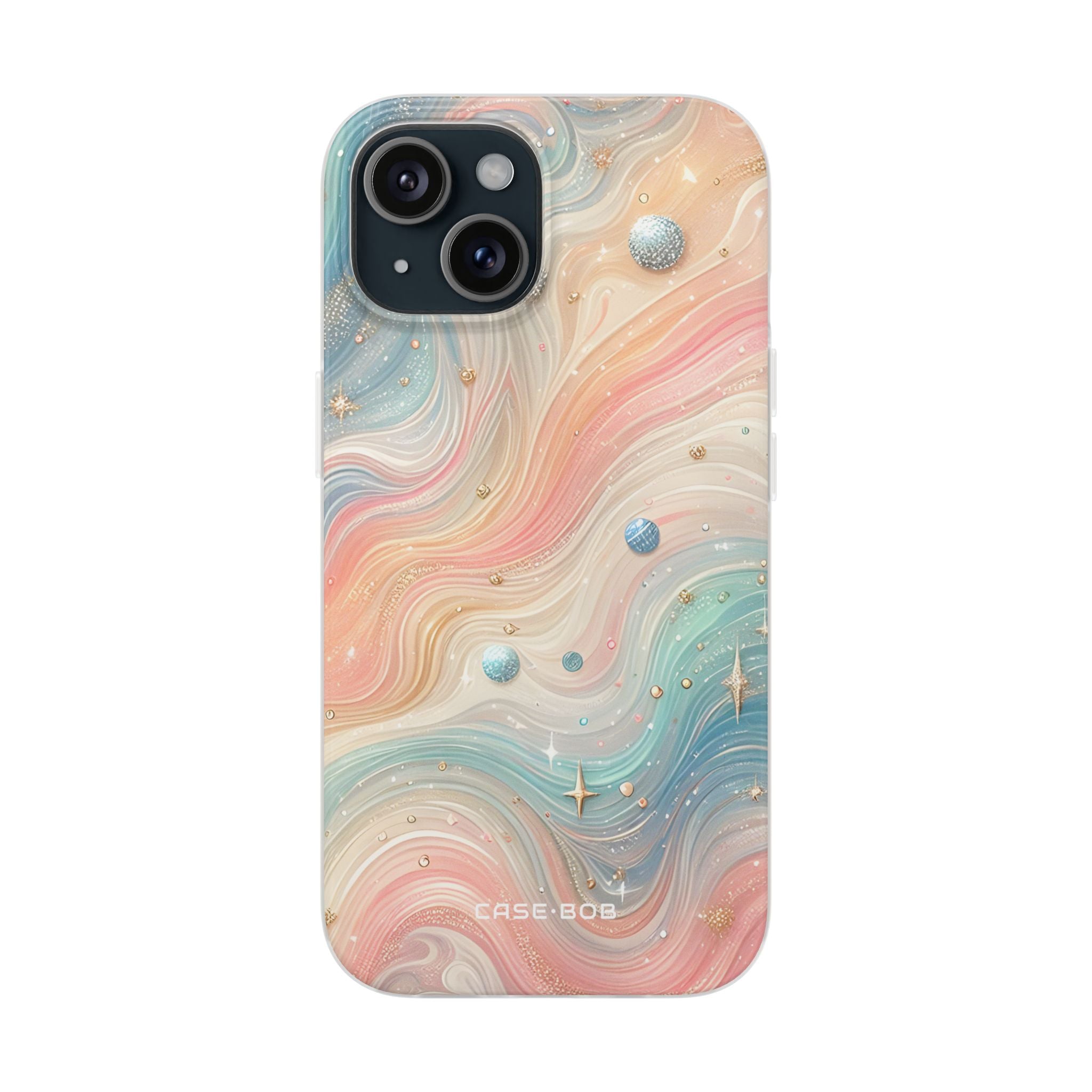 Iridescent Swirls iPhone 15 Case - Soft