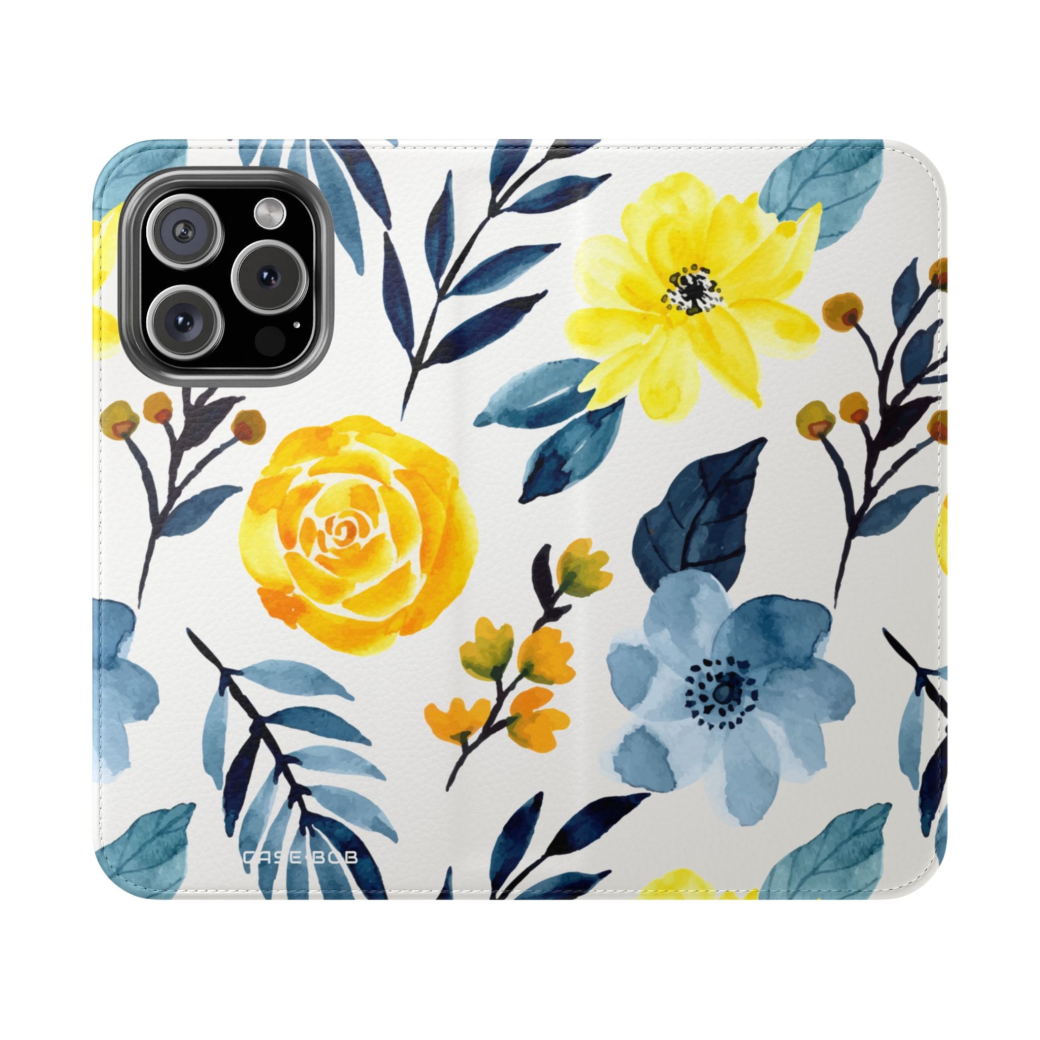 Yellow Blue Blossoms - iPhone 16 Pro Case - Wallet