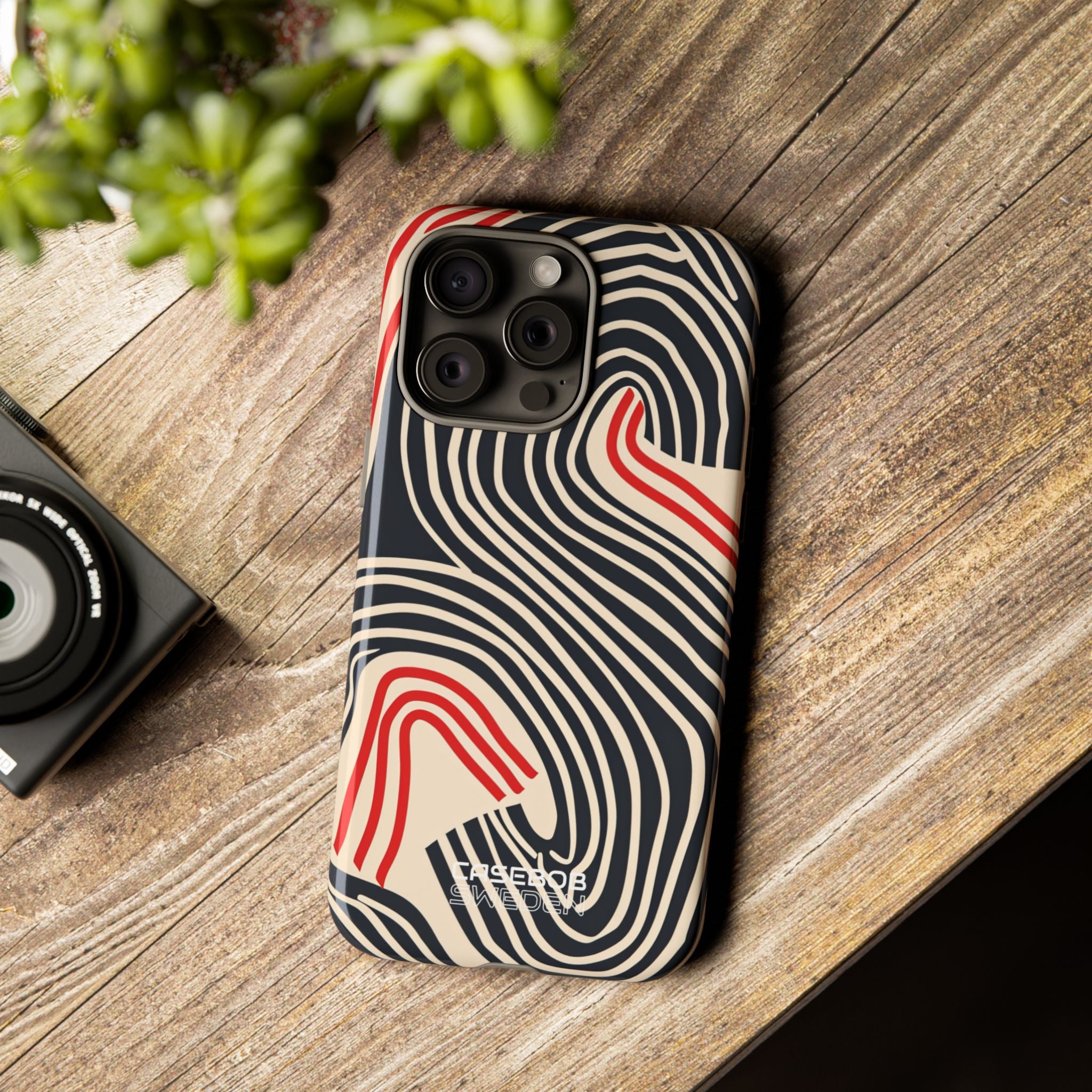 Wavy Red Flow iPhone 15 - Tough