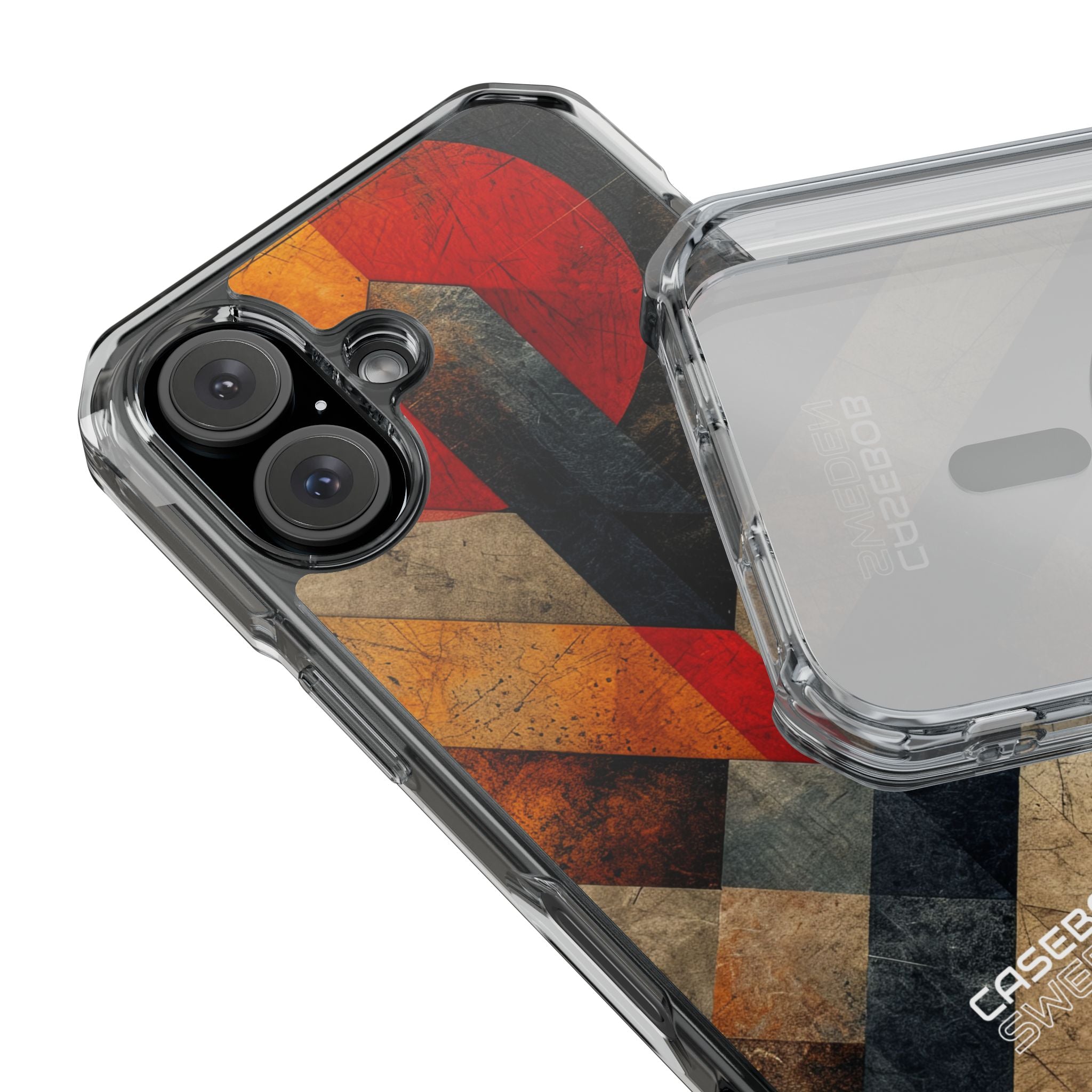 Crimson Circle Geometry iPhone 16 - Impact Clear+