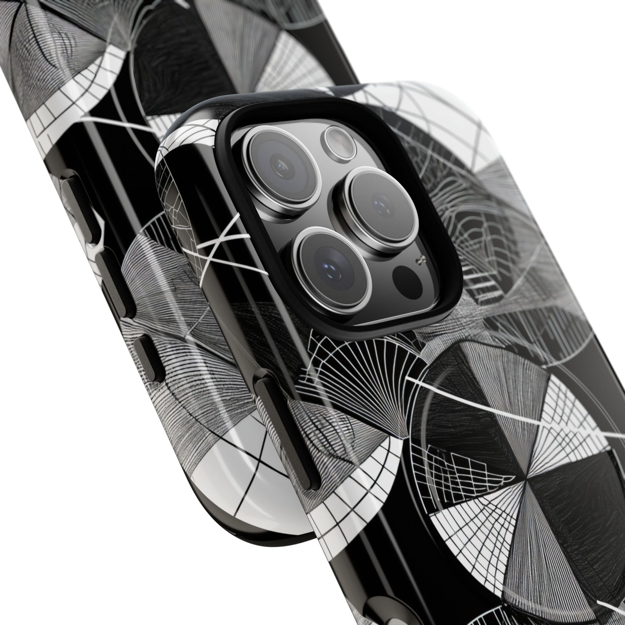 Monochrome Circle Maze iPhone 16 - Tough+
