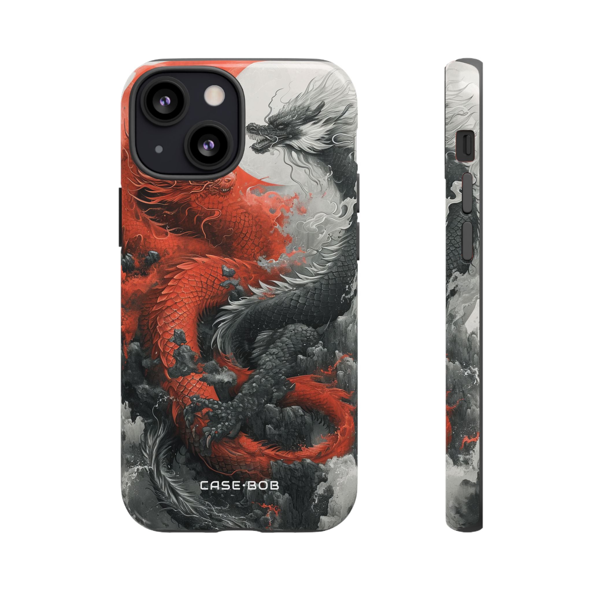 Twin Dragons Crimson iPhone 13 Mini Case - Tough