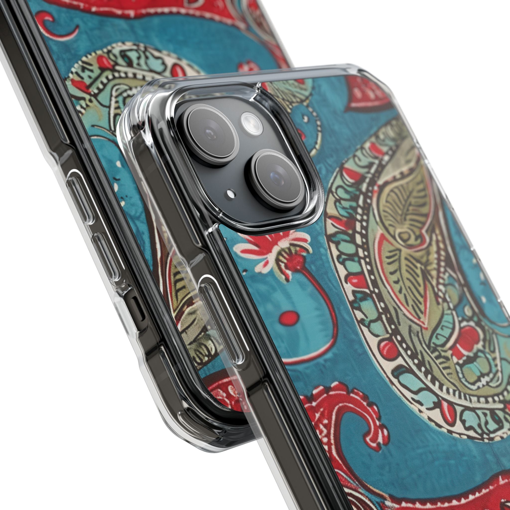 Paisley Floral Fusion iPhone 15 - Impact Clear+