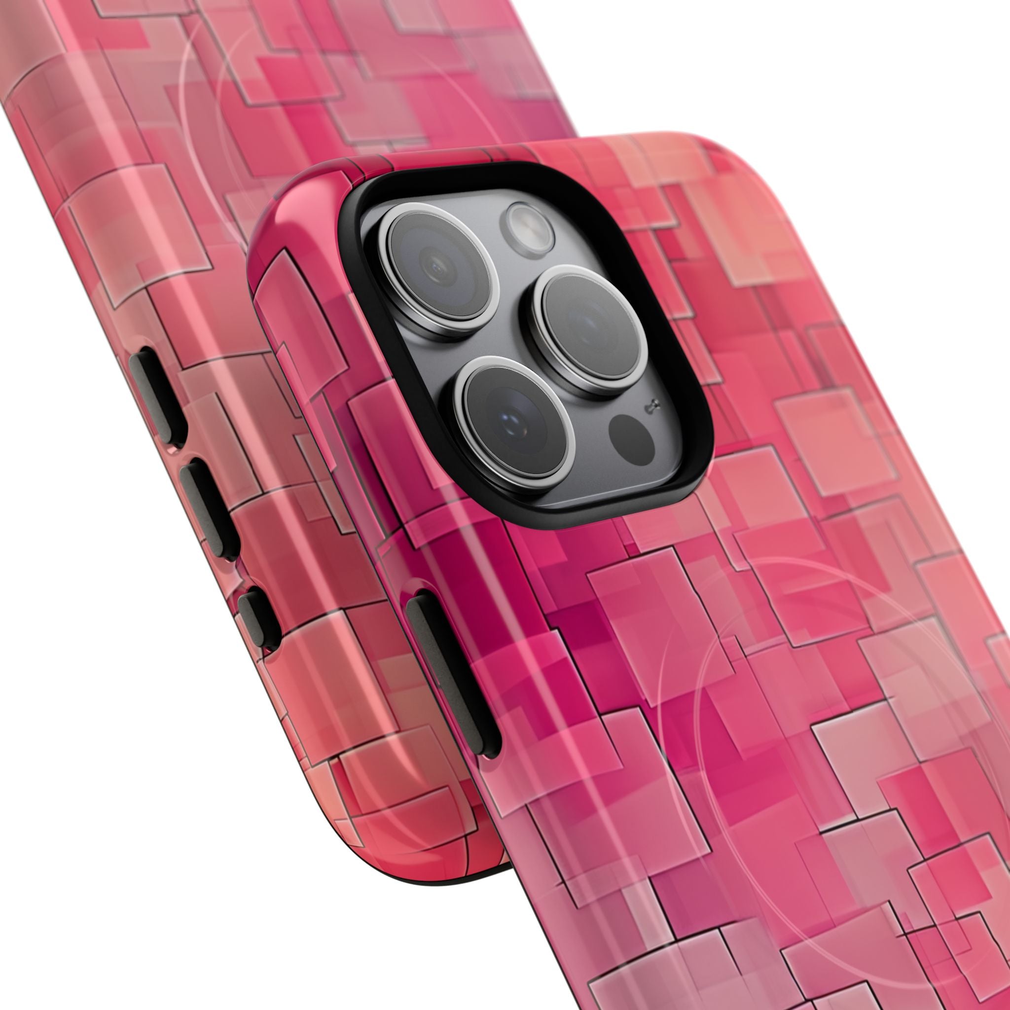 Layered Pink Geometry iPhone 15 - Tough+
