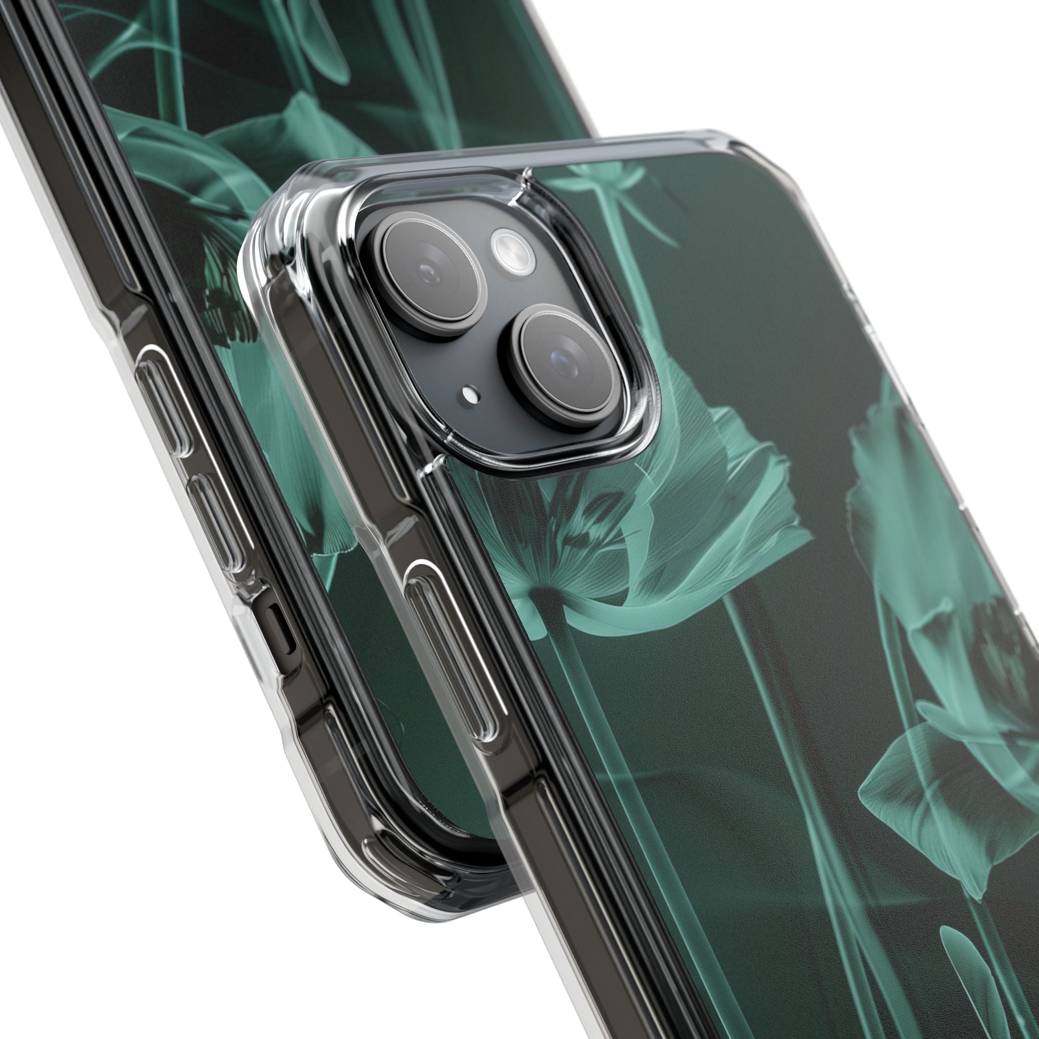 Teal Bloom Radiance iPhone 15 - Impact Clear+