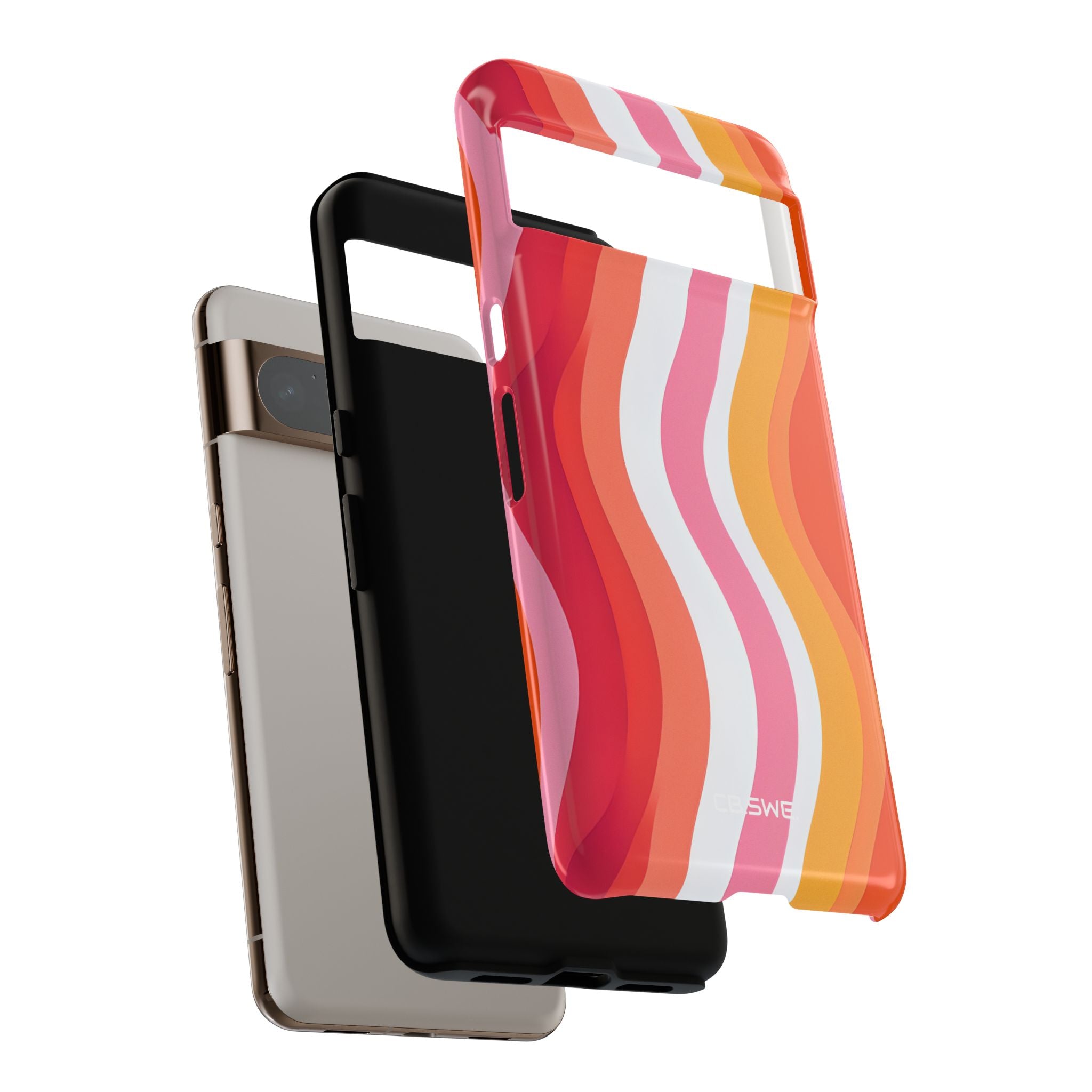 Vibrant Retro Vertical Wavy Stripes Google Pixel 8 - Tough