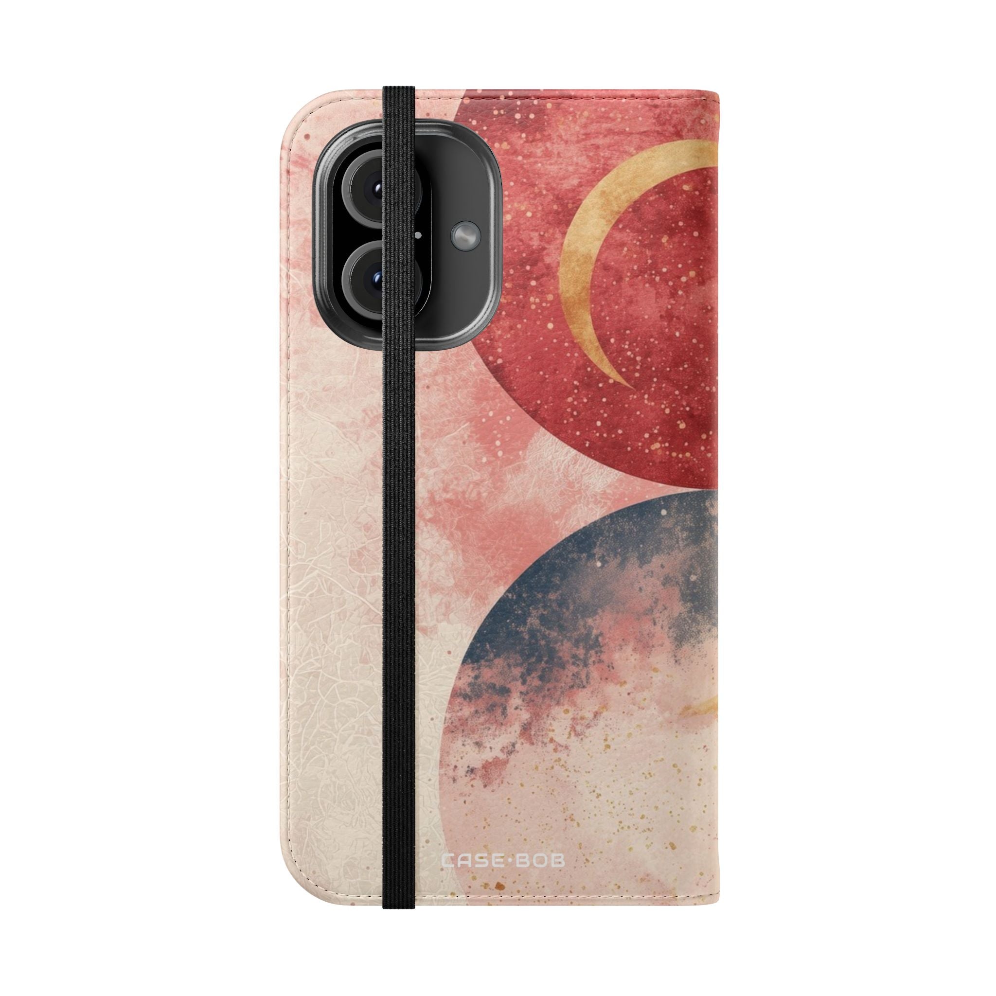 Golden Crescents Crimson - iPhone 16 Case - Wallet