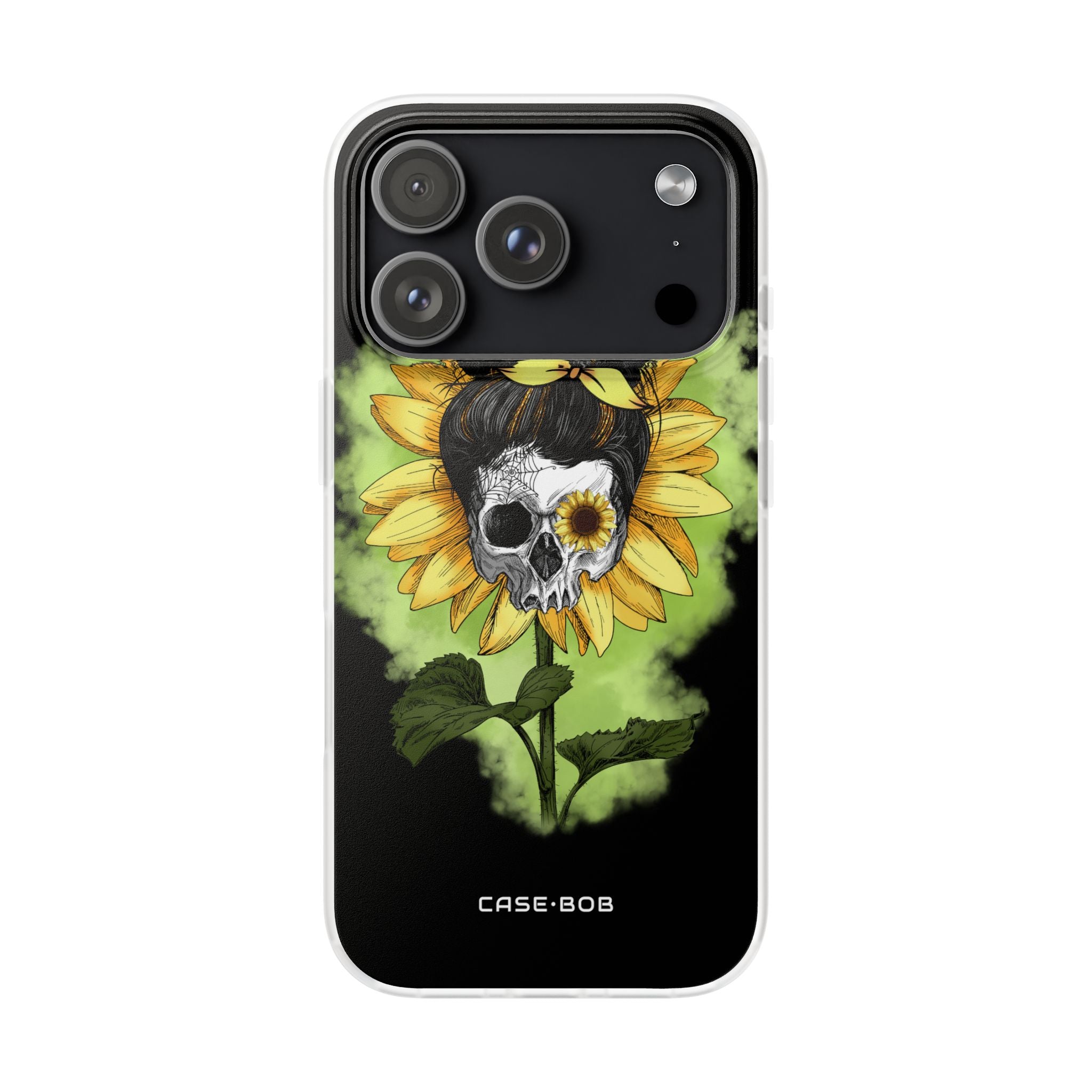 Sunflower Skull iPhone 17 Pro Case - Soft