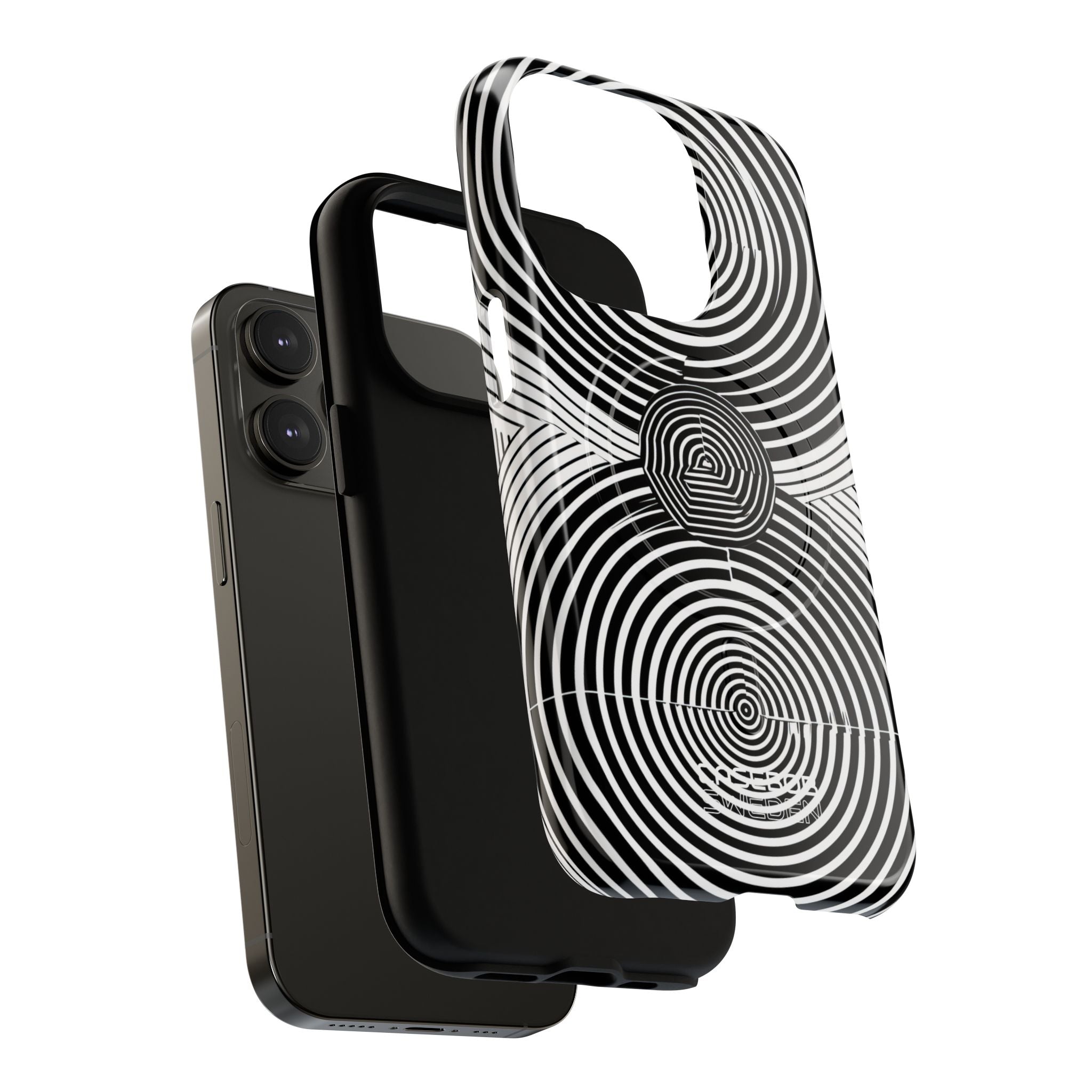 Monochrome Spiral Motion iPhone 14 - Tough+