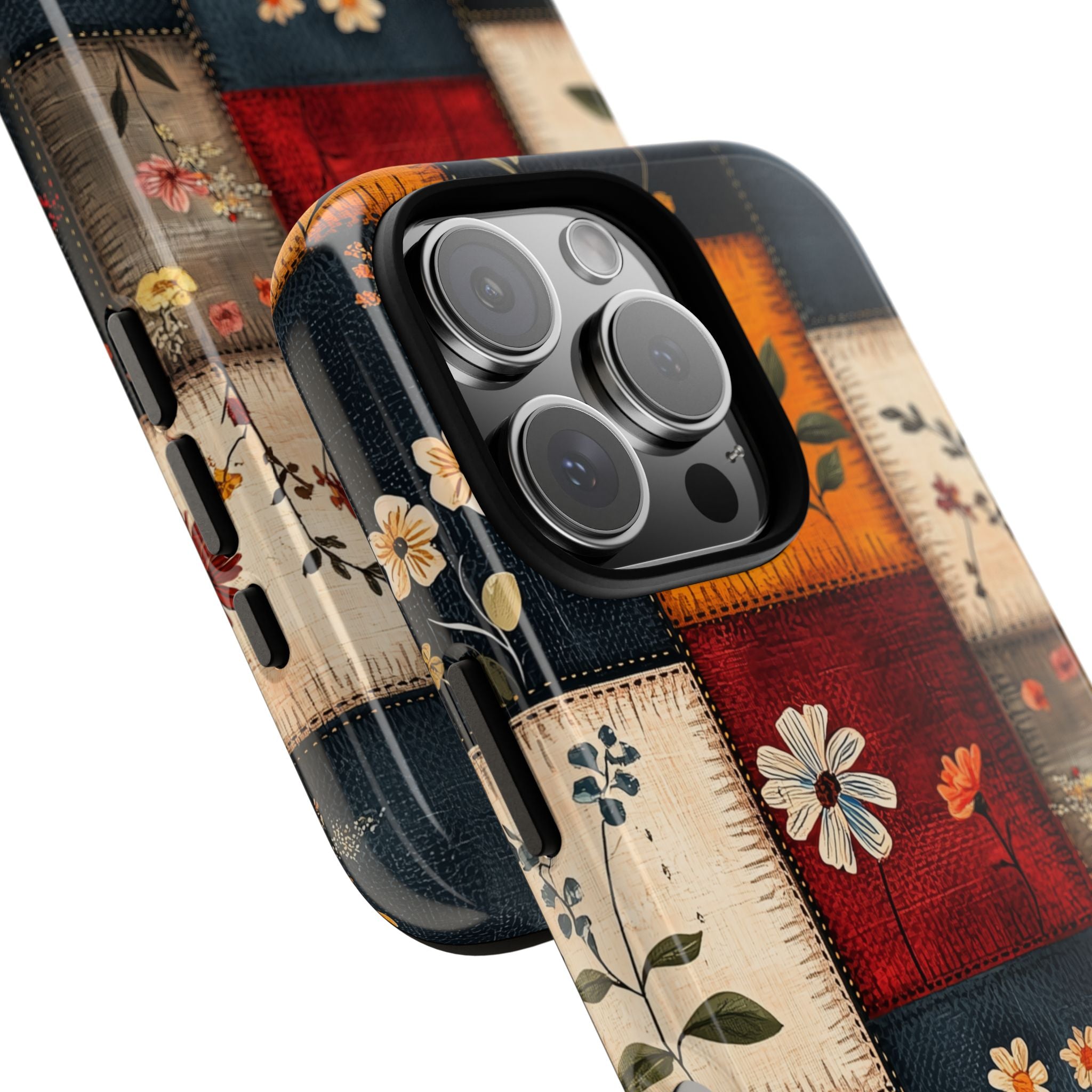 Patchwork Blossoms iPhone 16 Pro Case - Tough