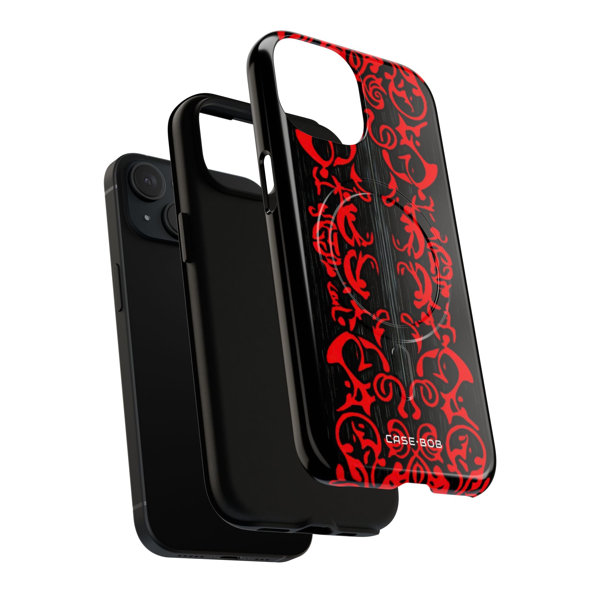 Crimson Spiral iPhone 15 Case - Tough+