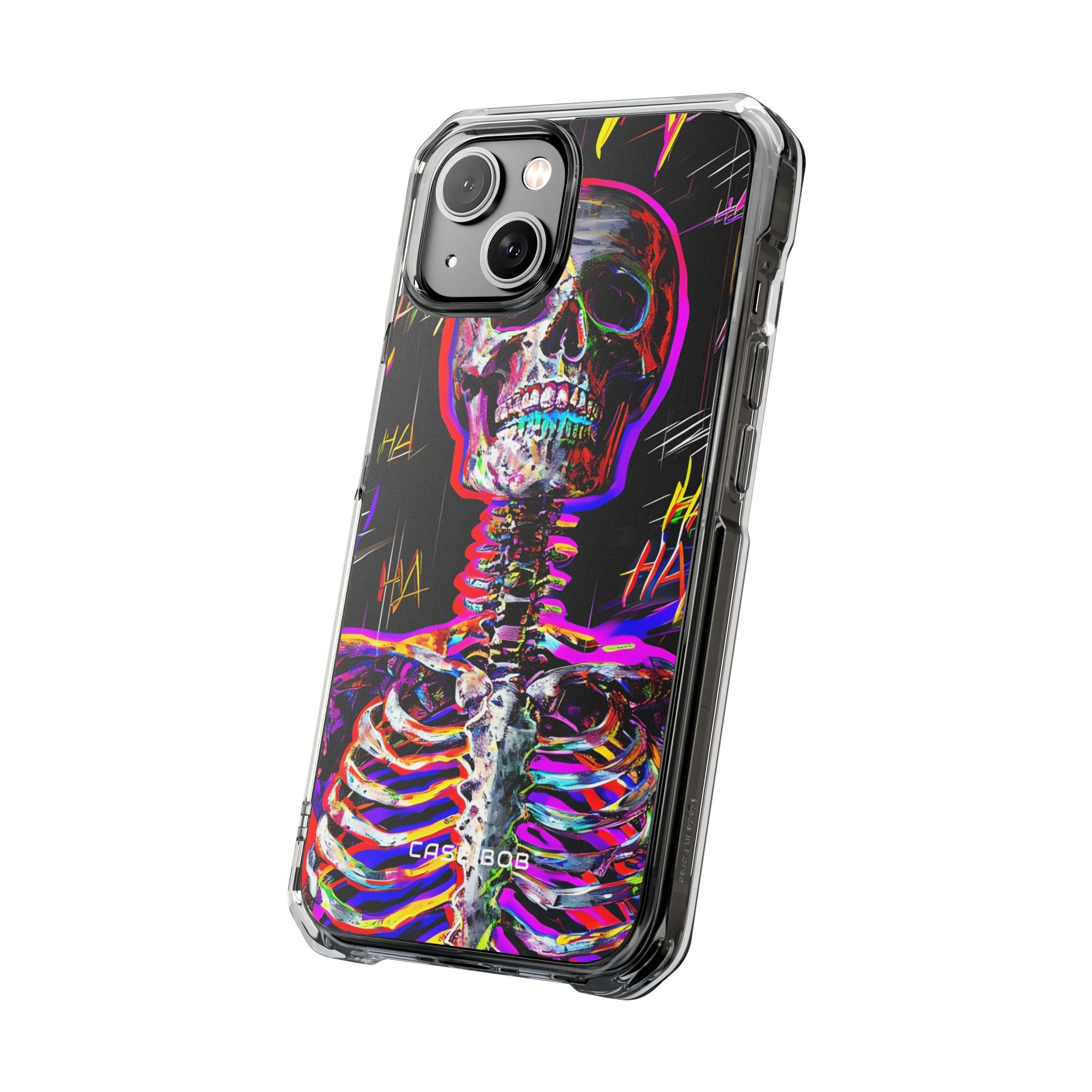 Neon Skeleton Laugh iPhone 14 Case - Impact
