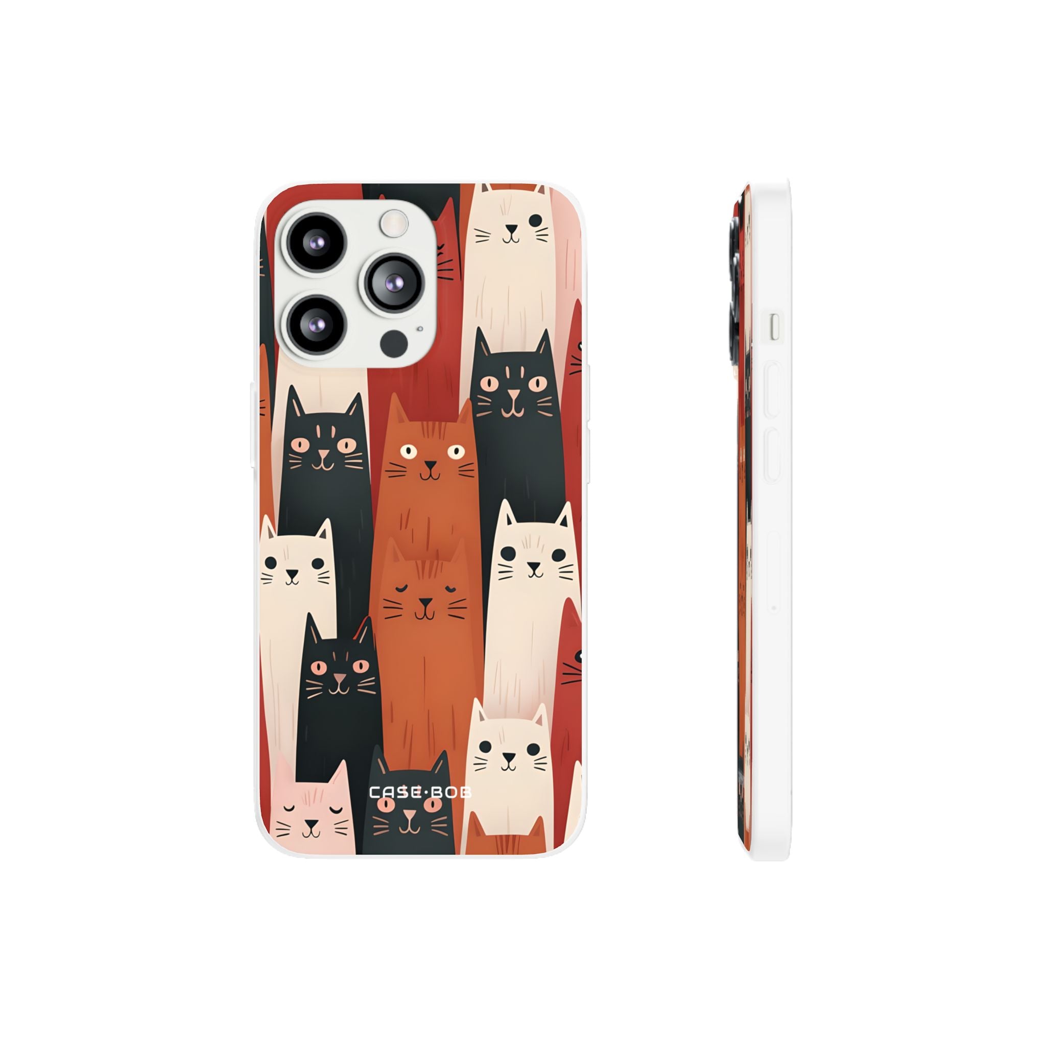 Elongated Cats Black iPhone 13 Pro - Soft