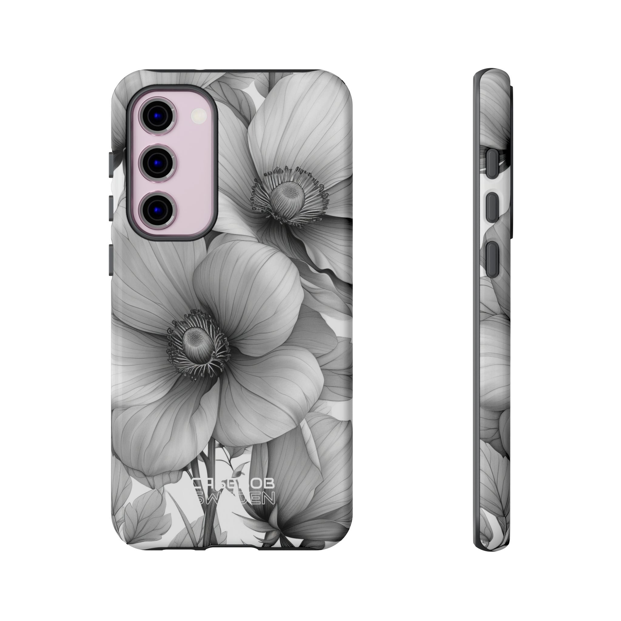 Grayscale Floral Harmony Samsung S23 - Tough