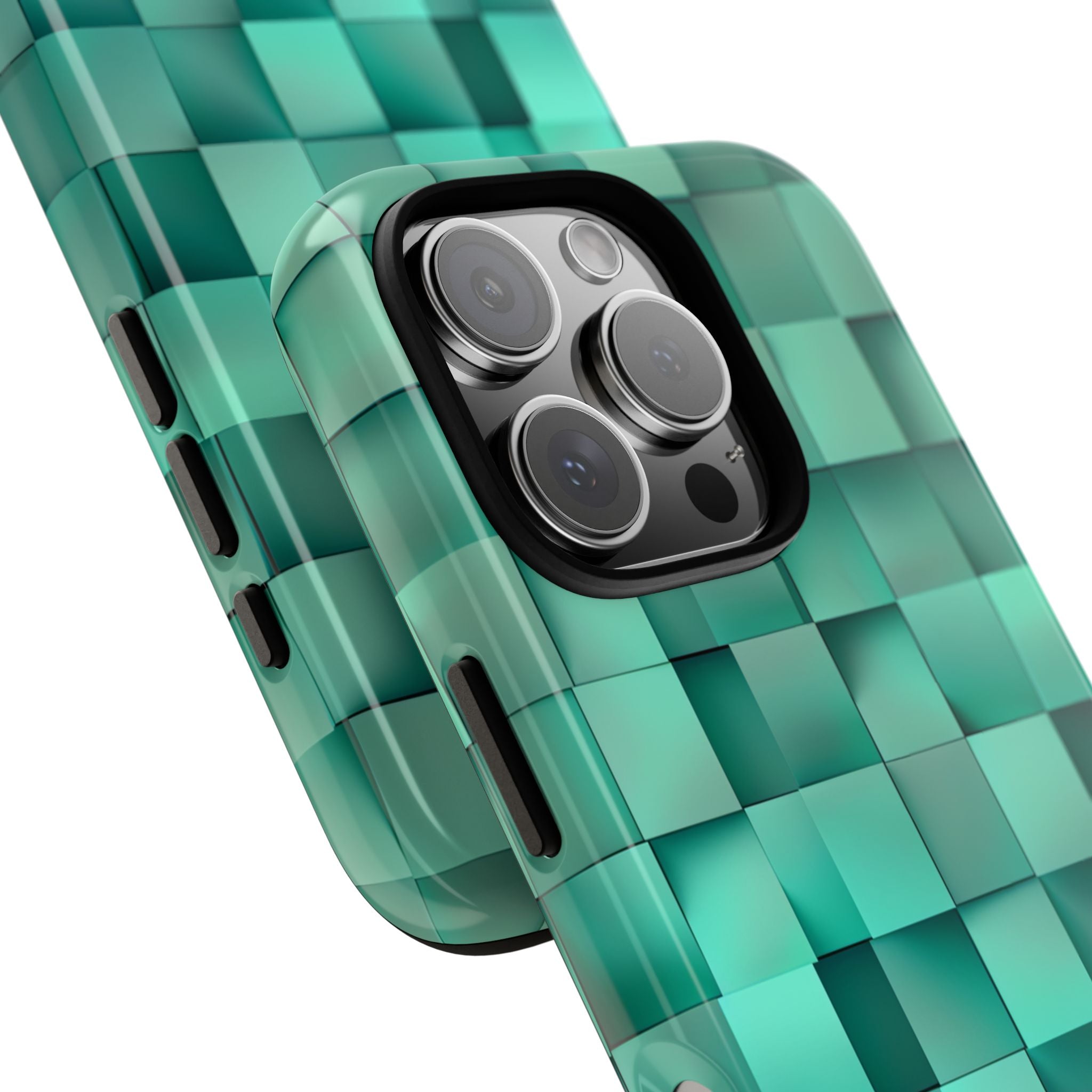 Folded Blue Squares iPhone 16 - Tough